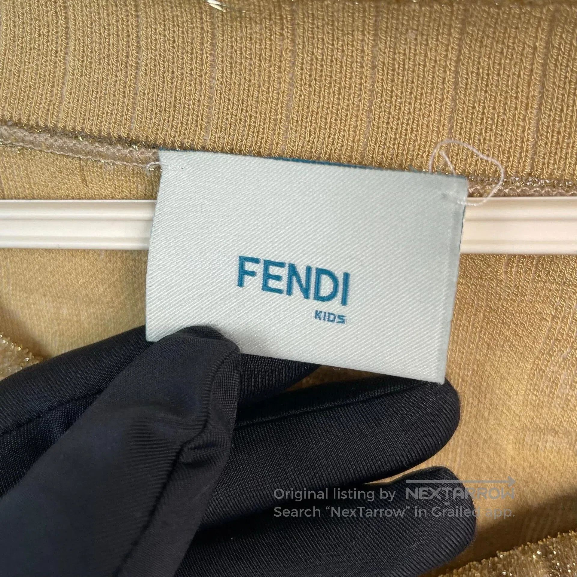 Fendi Fendi Khaki Gold Thread 3D Logo Knit Coat. Size XS / US 0-2 / IT 36-38 - 4 Thumbnail