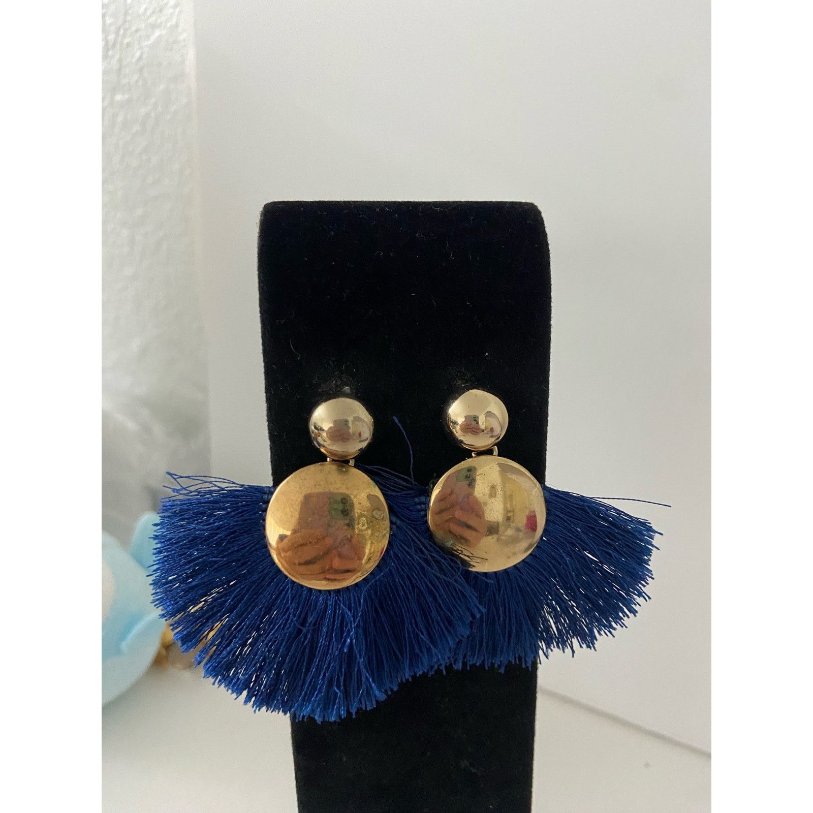 Other Dark blue fringe earrings gold tone Size ONE SIZE - 1 Thumbnail