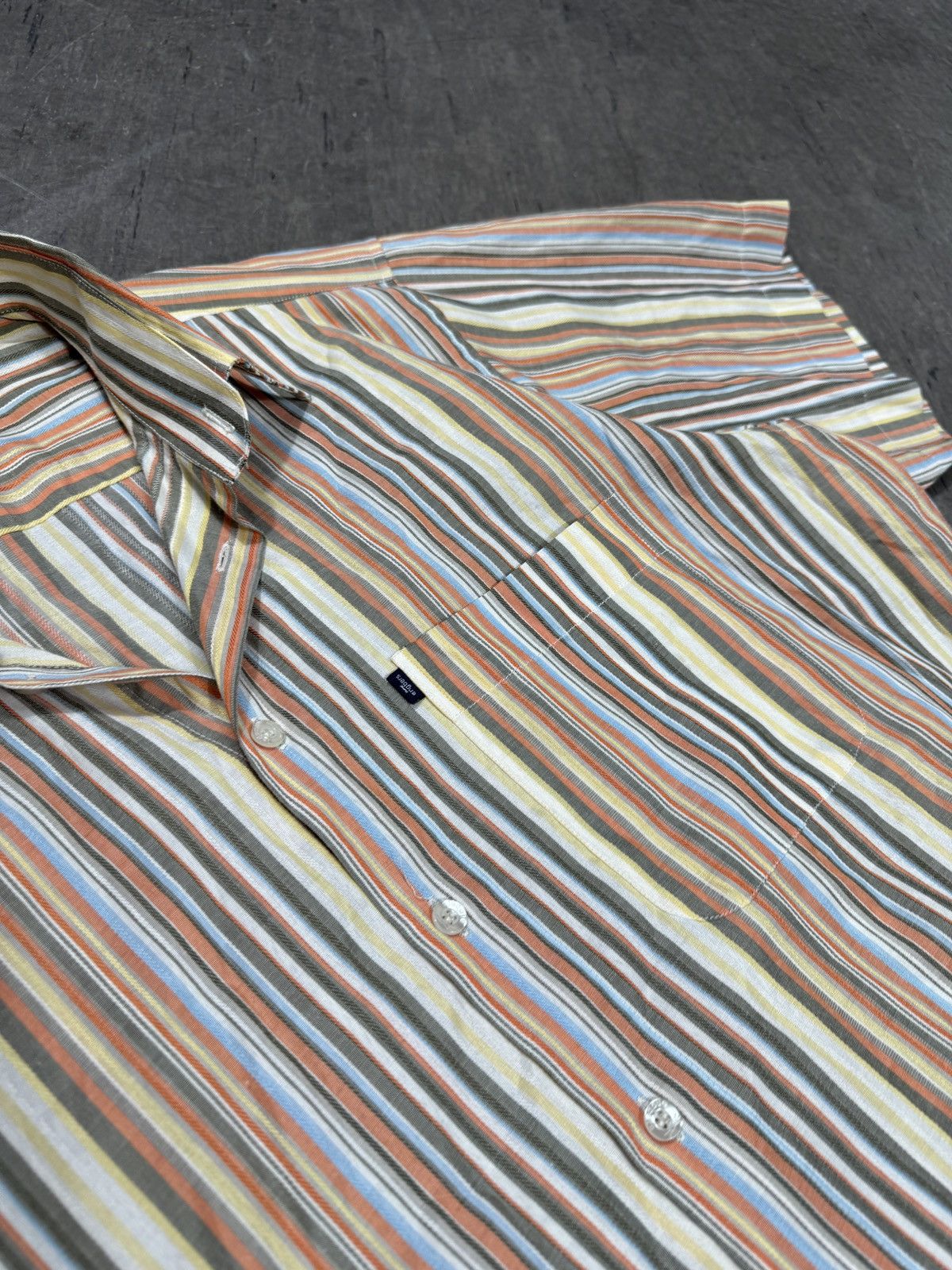Japanese Brand × Kapital ᶠᵃⁿᶜʸᵍᵘʸBOXY Trashed Shirt Vintage Cropped Button Up 90s 80 Size US M / EU 48-50 / 2 - 5 Thumbnail