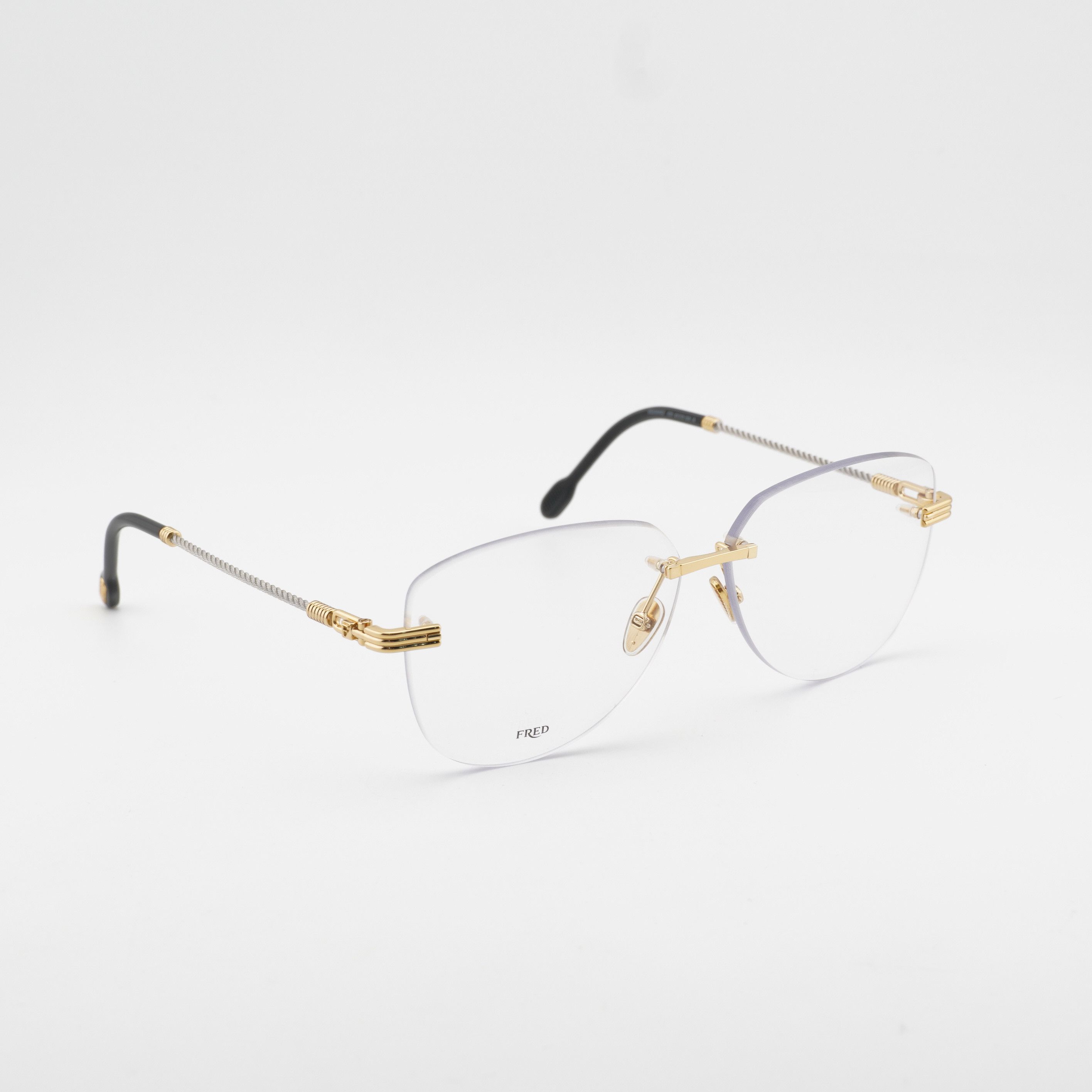 FRED Fred FG50043U 031 Rimless Eyeglasses Gold 61mm Aviator Frame Size ONE SIZE - 1 Thumbnail