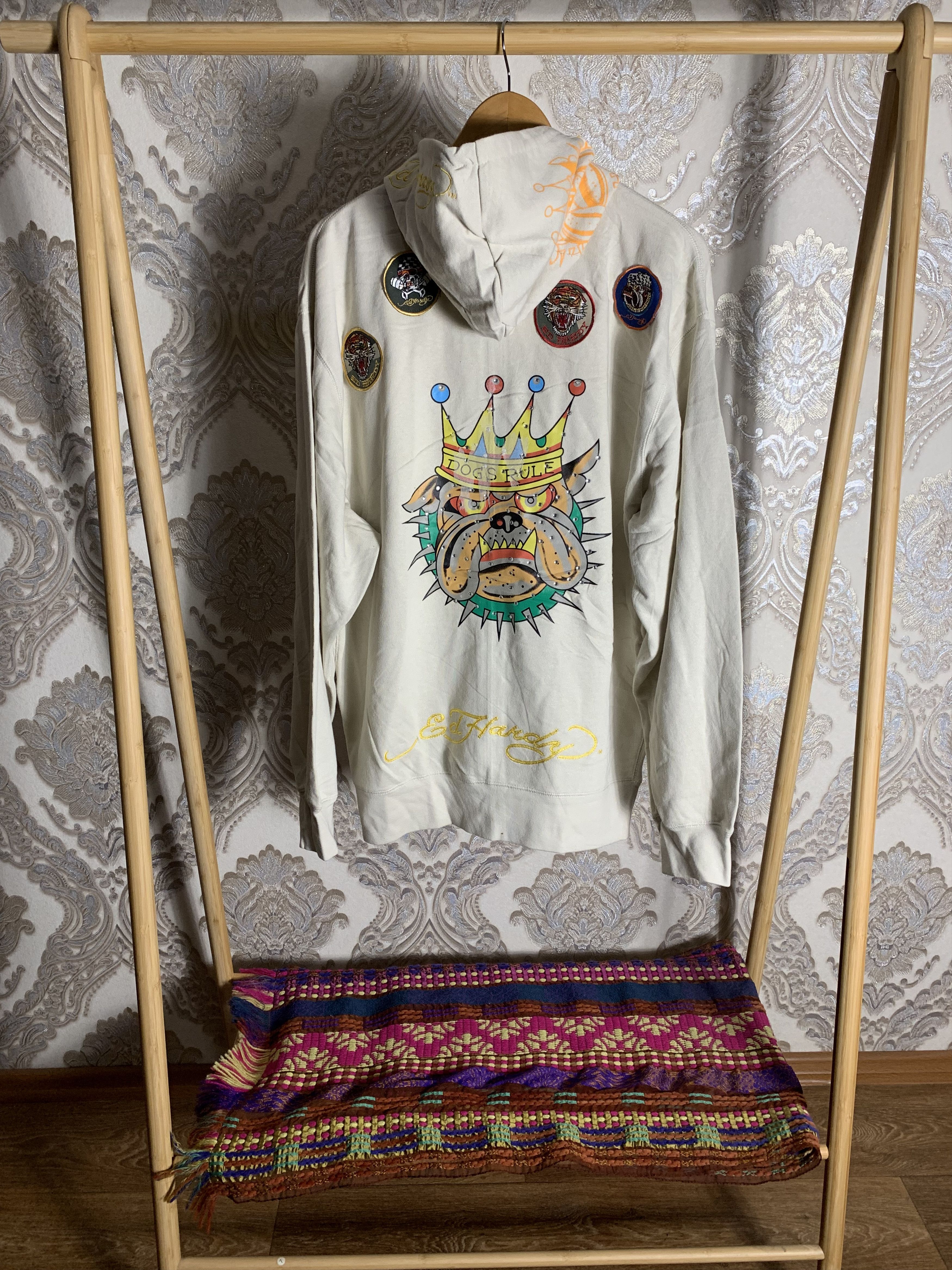 Ed Hardy VINTAGE ED HARDY BY CHRISTIAN AUDIGIER DESIGNER HOODIE Y2K Size US XXL / EU 58 / 5 - 1 Thumbnail