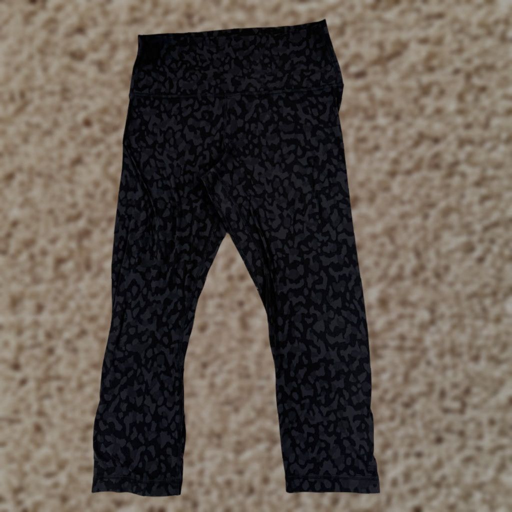 Lululemon Lululemon Align Pants Womens 10 Black Gray Camo Crop 21" Gym Yoga Casual W6AVIS Size 32" / US 10 / IT 46 - 1 Thumbnail