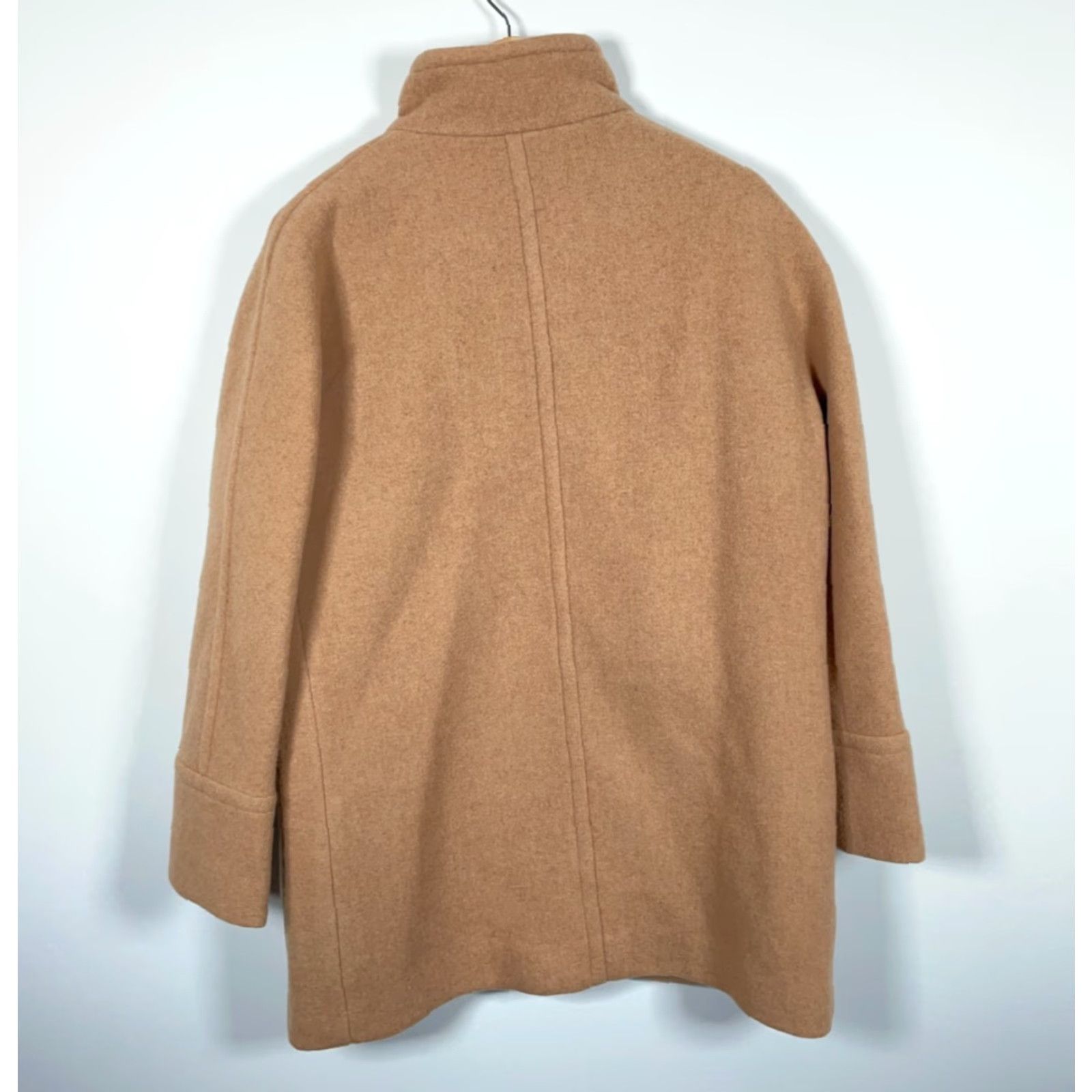 J.Crew VINTAGE J.Crew Factory Wool City Coat Women's 16 Beige Hidden Zip Mid Length AB945 Size XXL / US 16-18 / IT 52-54 - 2 Thumbnail