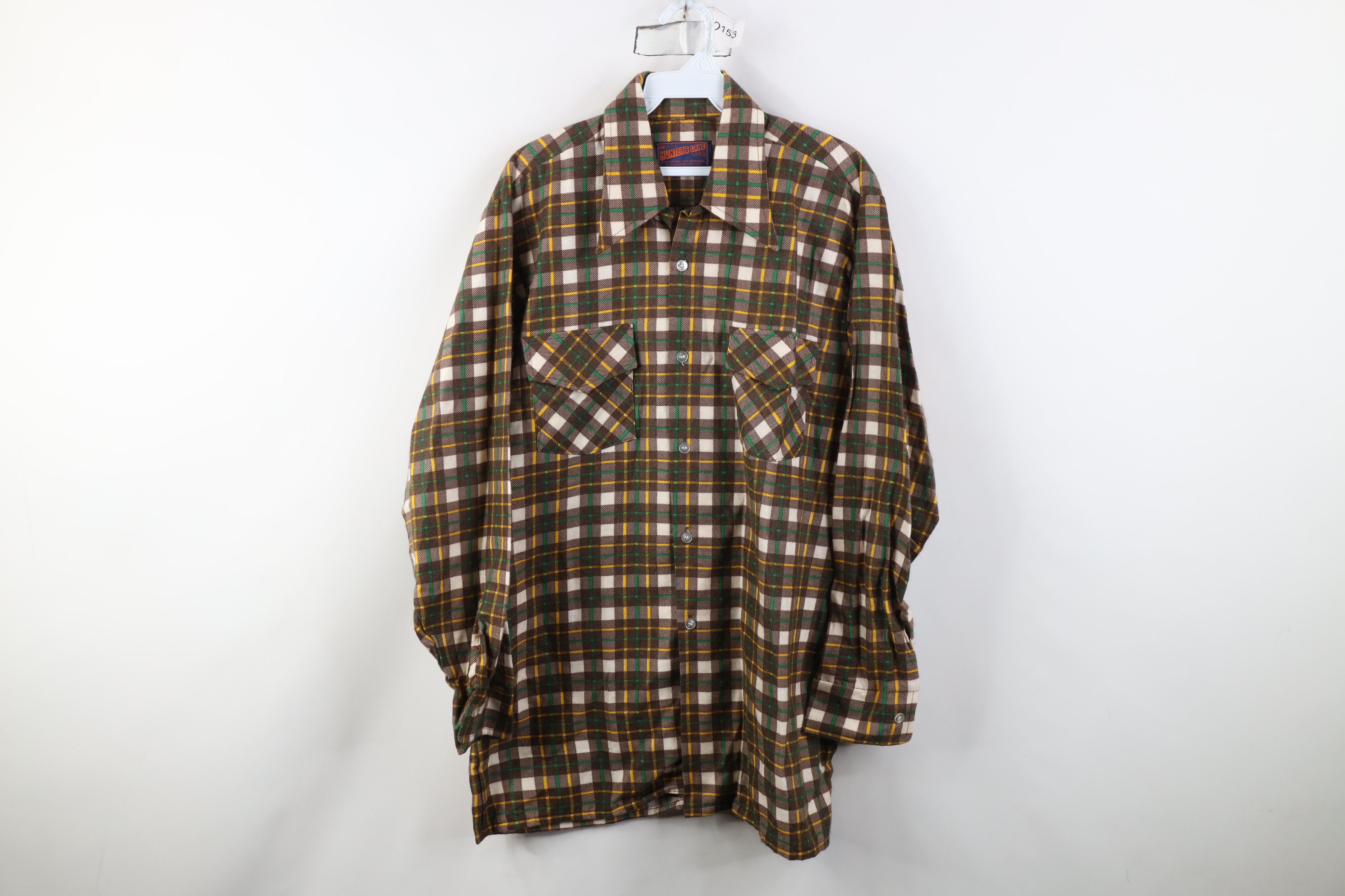Vintage Deadstock Vintage 70s Flannel Board Button Shirt Plaid Size US M / EU 48-50 / 2 - 1 Thumbnail