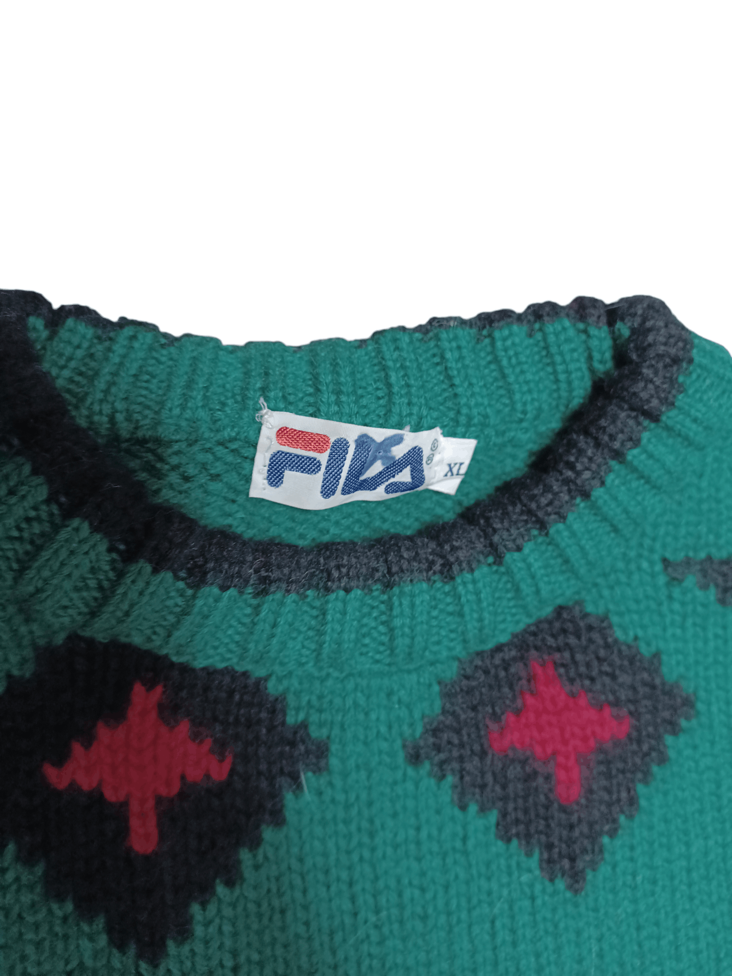 Fila VINTAGE 100% WOOL MADE IN HONG KONG FILA CRAZY Y2K SWEATER Size US XL / EU 56 / 4 - 3 Thumbnail