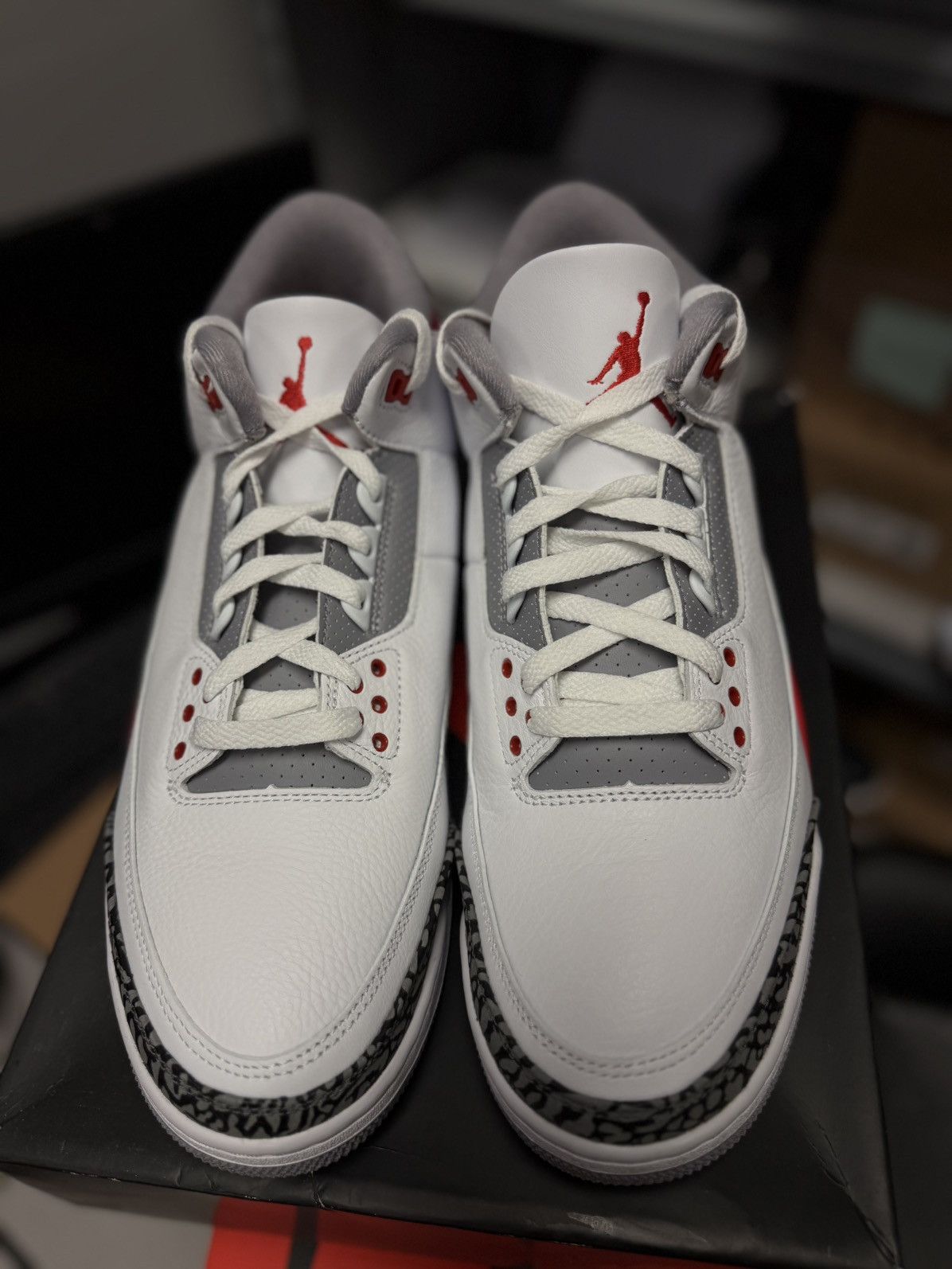 Jordan Brand × Nike Jordan 3 Fire Red Cement (2022) Size 12 🧼 Size US 12 / EU 45 - 5 Thumbnail