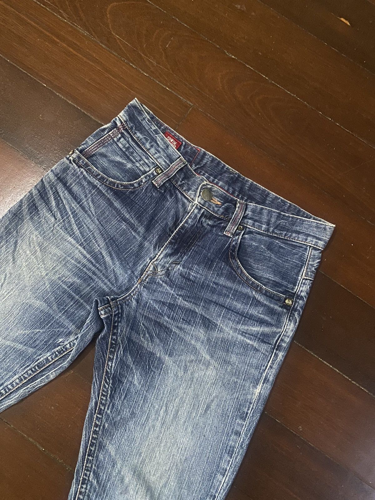 Edwin Fire 🔥🔥 EDWIN BLUE TRIP distressed denim flare jeans S1 Size US 32 / EU 48 - 7 Thumbnail