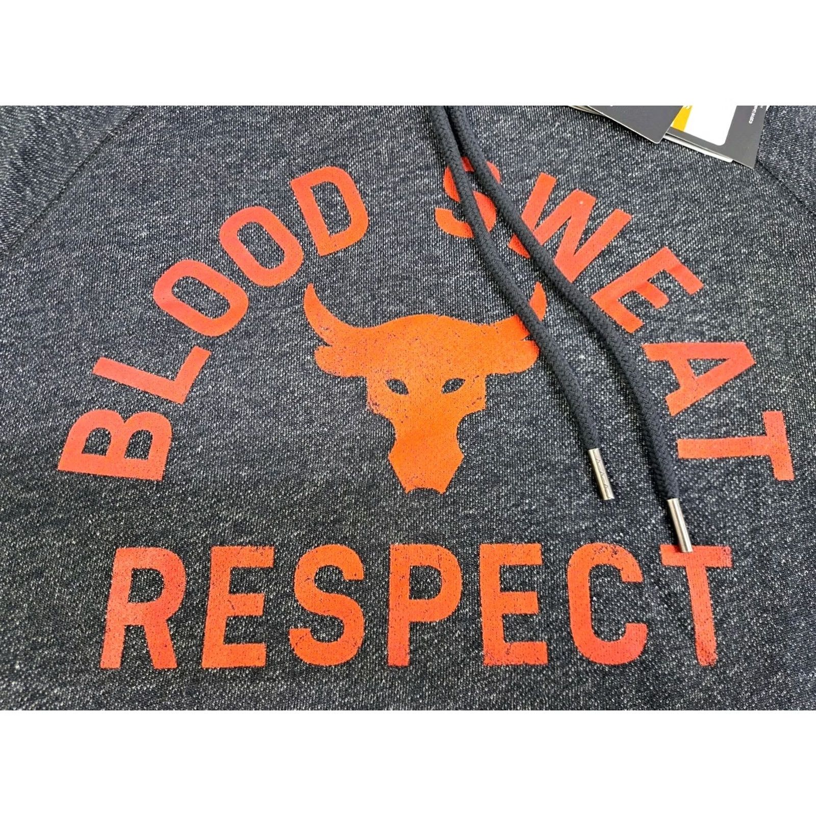 Under Armour Under Armour The Rock Blood Sweat Respect Short Sleeve Hoodie Men S Black Graphic Print Hooded Pocket Pullover Size US S / EU 44-46 / 1 - 2 Thumbnail