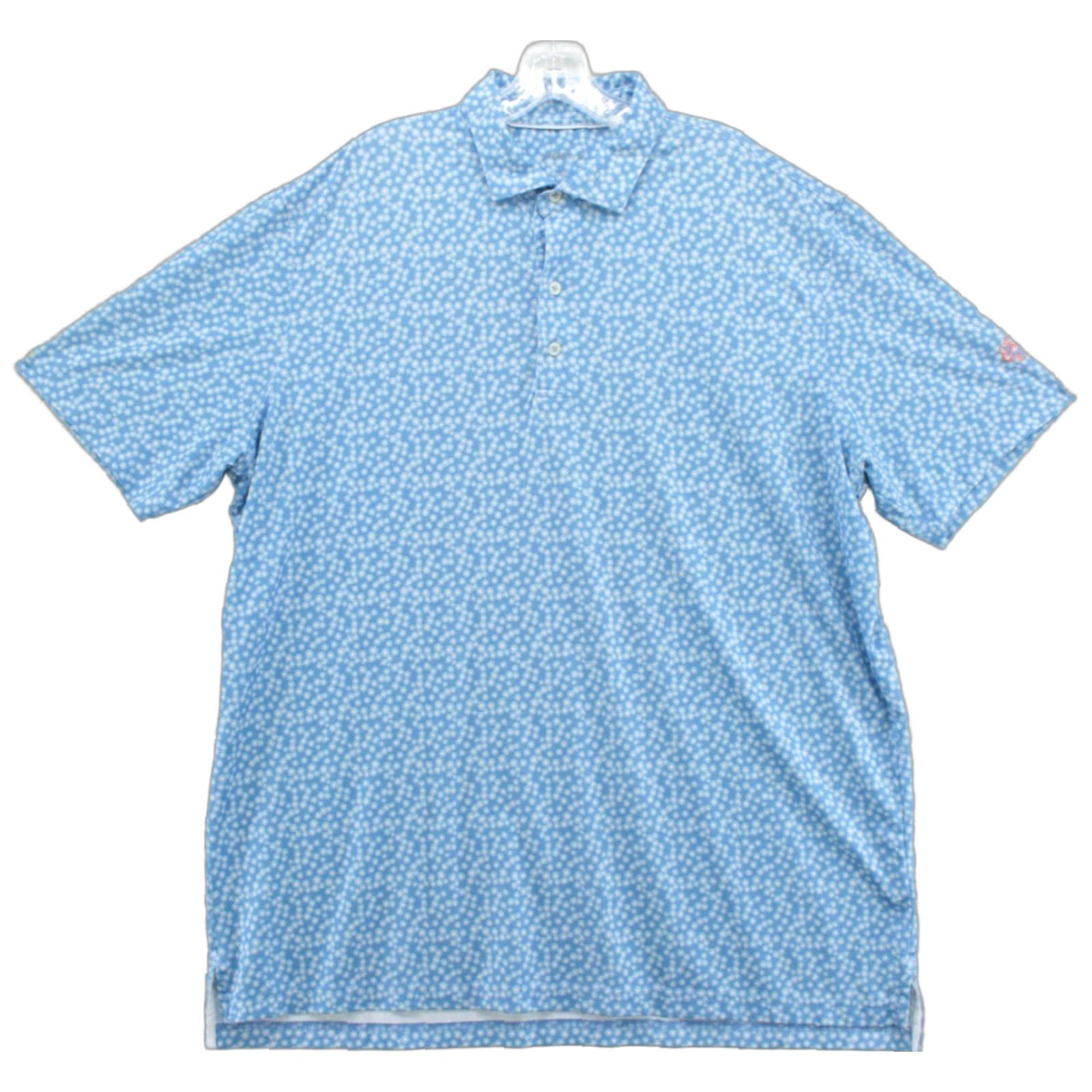 johnnie-O Johnnie-O Shirt Men XL Blue Geometric Short Sleeve Polo Performance Golf Size US XL / EU 56 / 4 - 1 Thumbnail