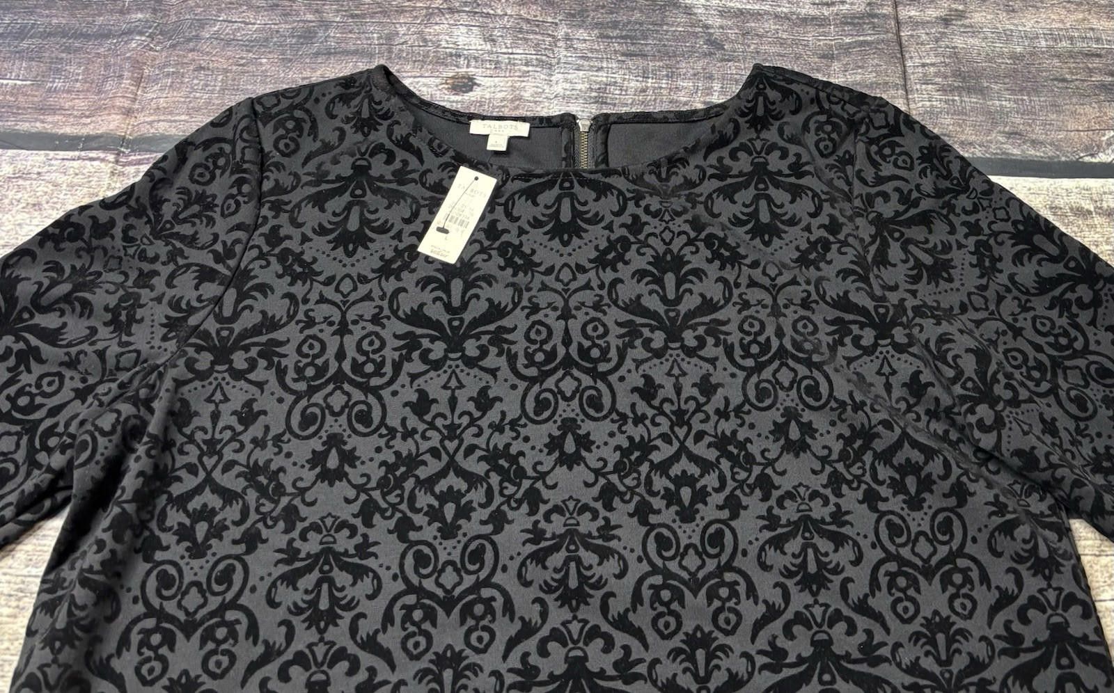 Talbots Talbots Top Women's Large Black Velvet Burnout Formal Size L / US 10 / IT 46 - 4 Thumbnail