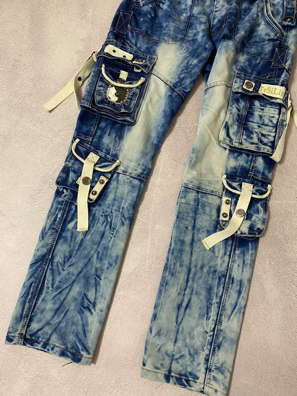 Vintage Dirty pants Faded Crash denim thrashed y2k distressed jeans Size US 32 / EU 48 - 2 Thumbnail
