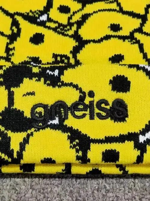 Other Star All Over Graphic Knit Beanie Hat Yellow Size ONE SIZE - 4 Thumbnail