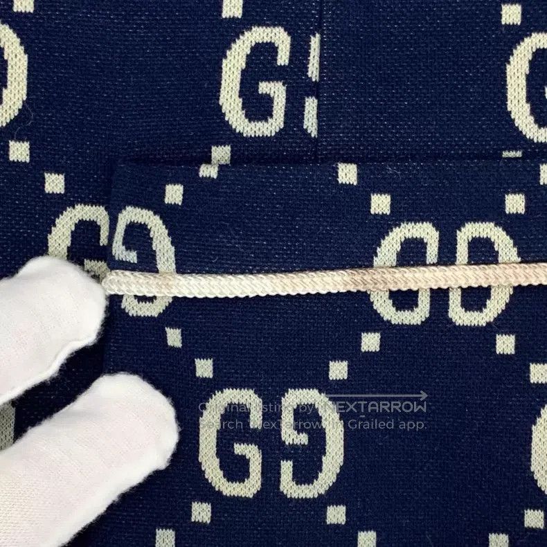 Gucci Gucci Dark blue logo jacquad full-print cotton lapel singl Size XS / US 0-2 / IT 36-38 - 8 Thumbnail