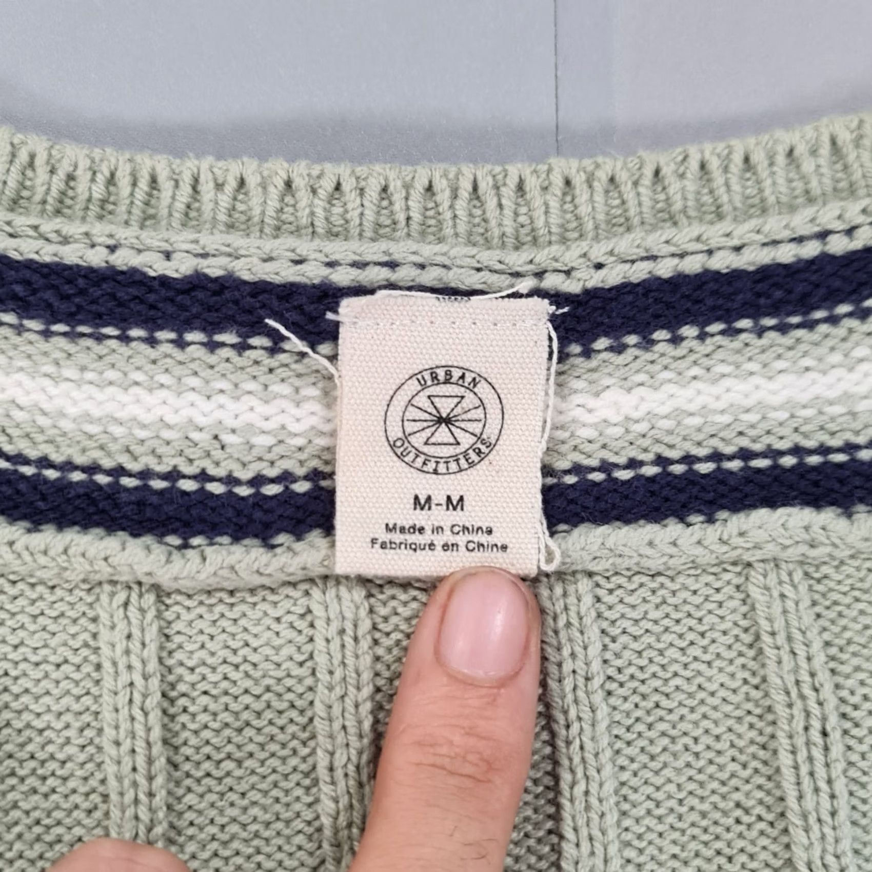 Urban Outfitters Urban Outfitters Jumper Green Medium Oversized Cable-Knit V-Neck Womens Pullover Knit Shirt Jacket? Size M / US 6-8 / IT 42-44 - 3 Thumbnail