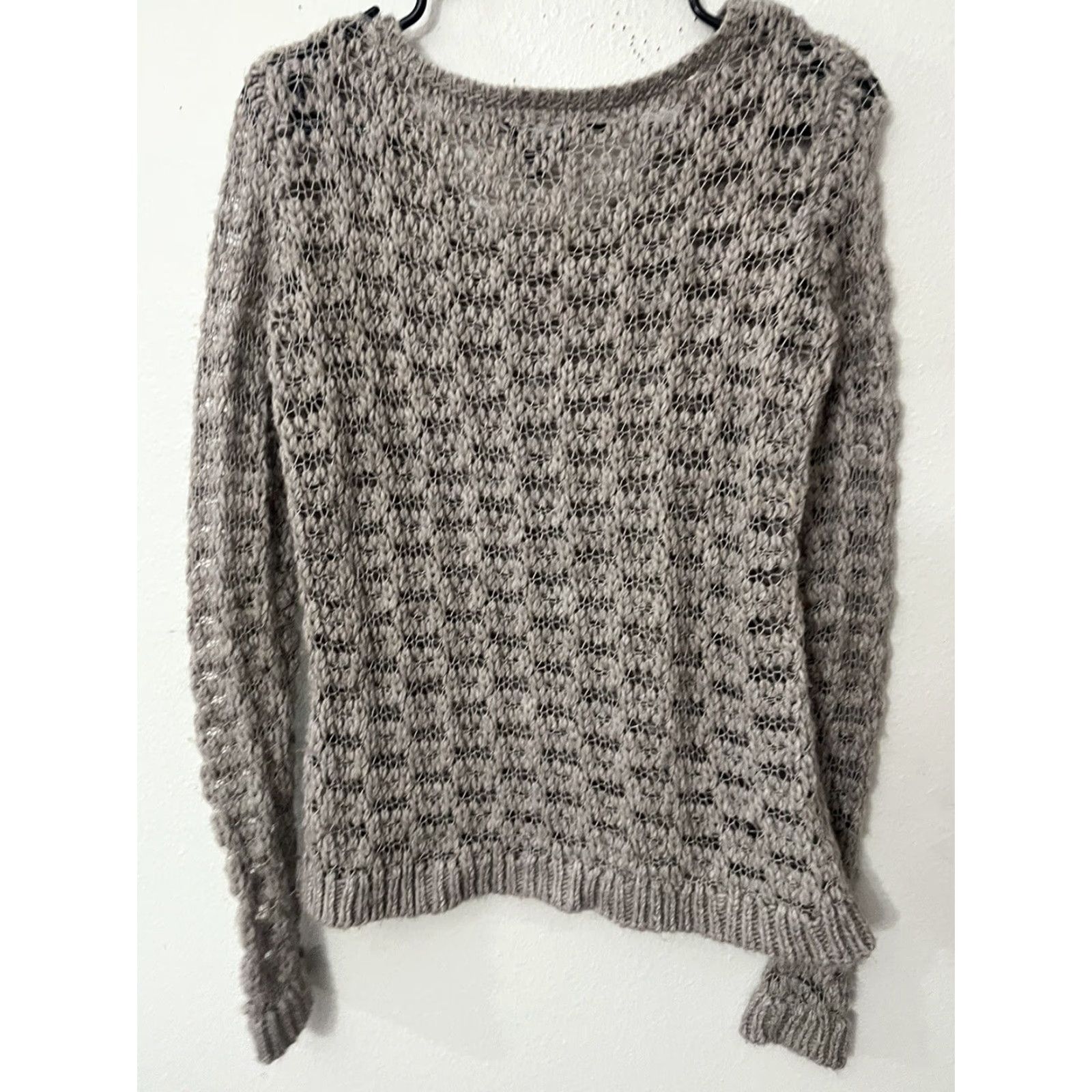 American Eagle Outfitters American Eagle Sweater Beige Hooded Pullover Women Medium Wool Blend Size M / US 6-8 / IT 42-44 - 2 Thumbnail