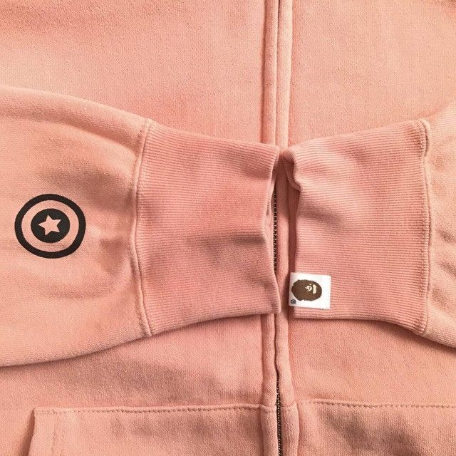 Bape Salmon Color Shark Full Zip Hoodie BAPE a bathing ape PONR Size US L / EU 52-54 / 3 - 6 Thumbnail