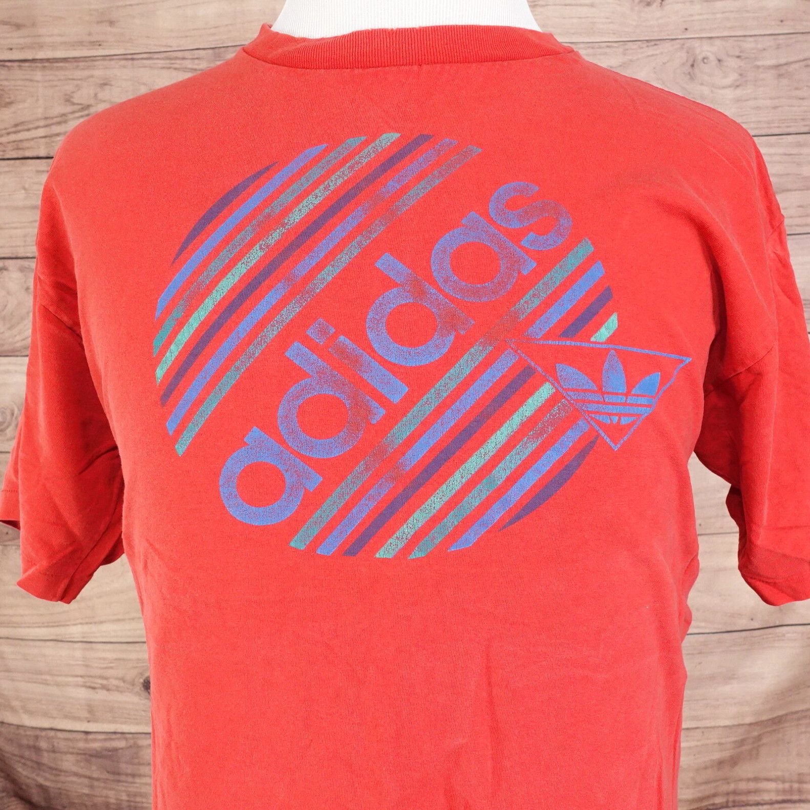 On sale Vintage 80s Adidas Trefoil Graphic T-Shirt Single Stitch Made In USA Tee Large