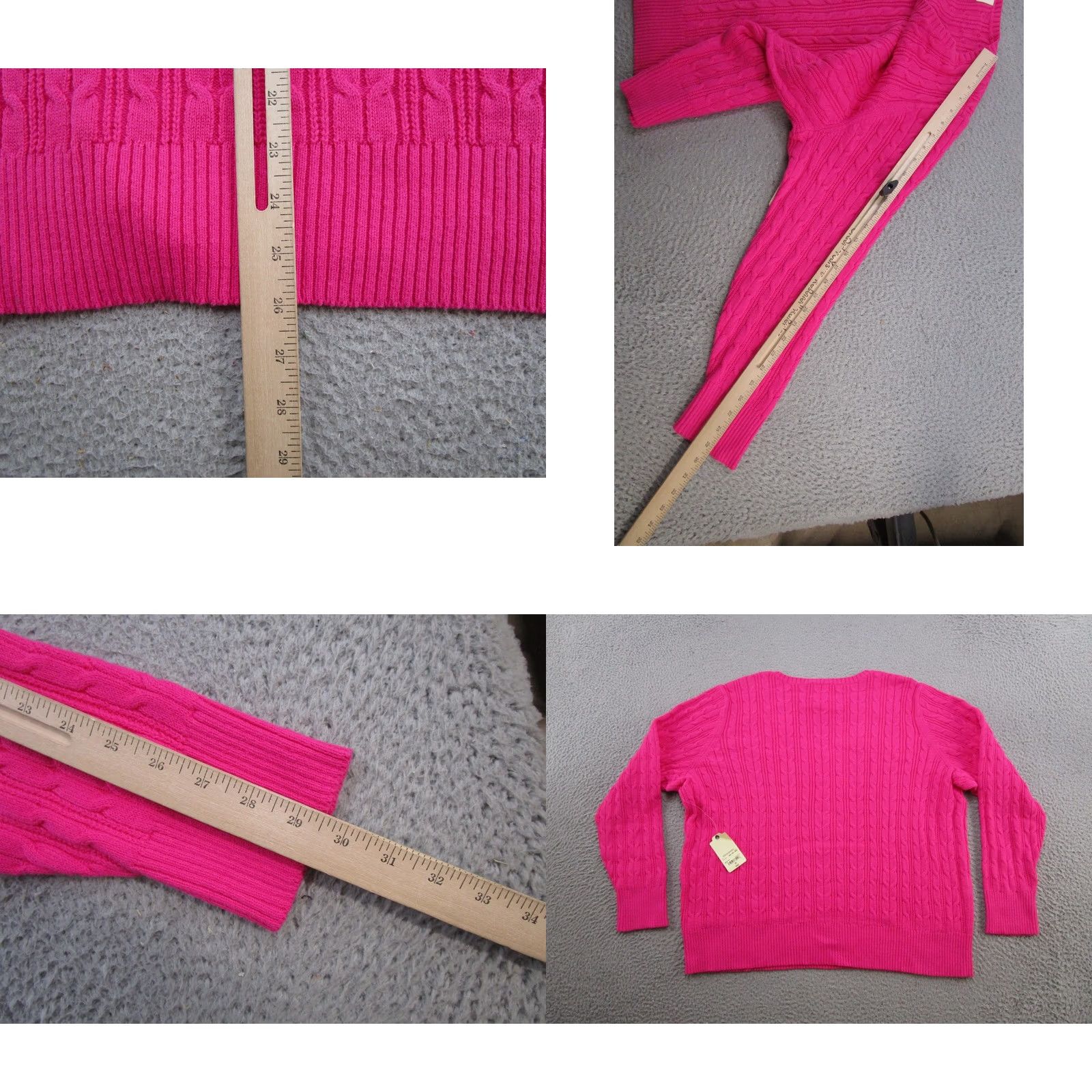 Vintage St. John's Bay Sweater Pullover Womens Pink Cable Knit 3X Plus Size Winter Fall Spring Body Knit Regular Wom en Girls Mens Size XXL / US 16-18 / IT 52-54 - 8 Thumbnail