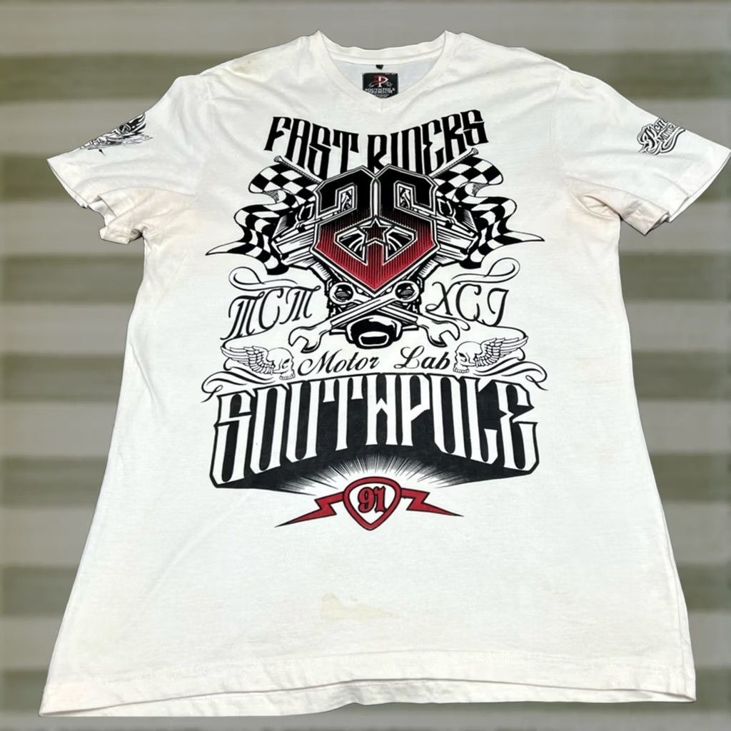 Southpole VINTAGE South Pole Premium Shirt XL Oversized White Men Size US XL / EU 56 / 4 - 1 Thumbnail