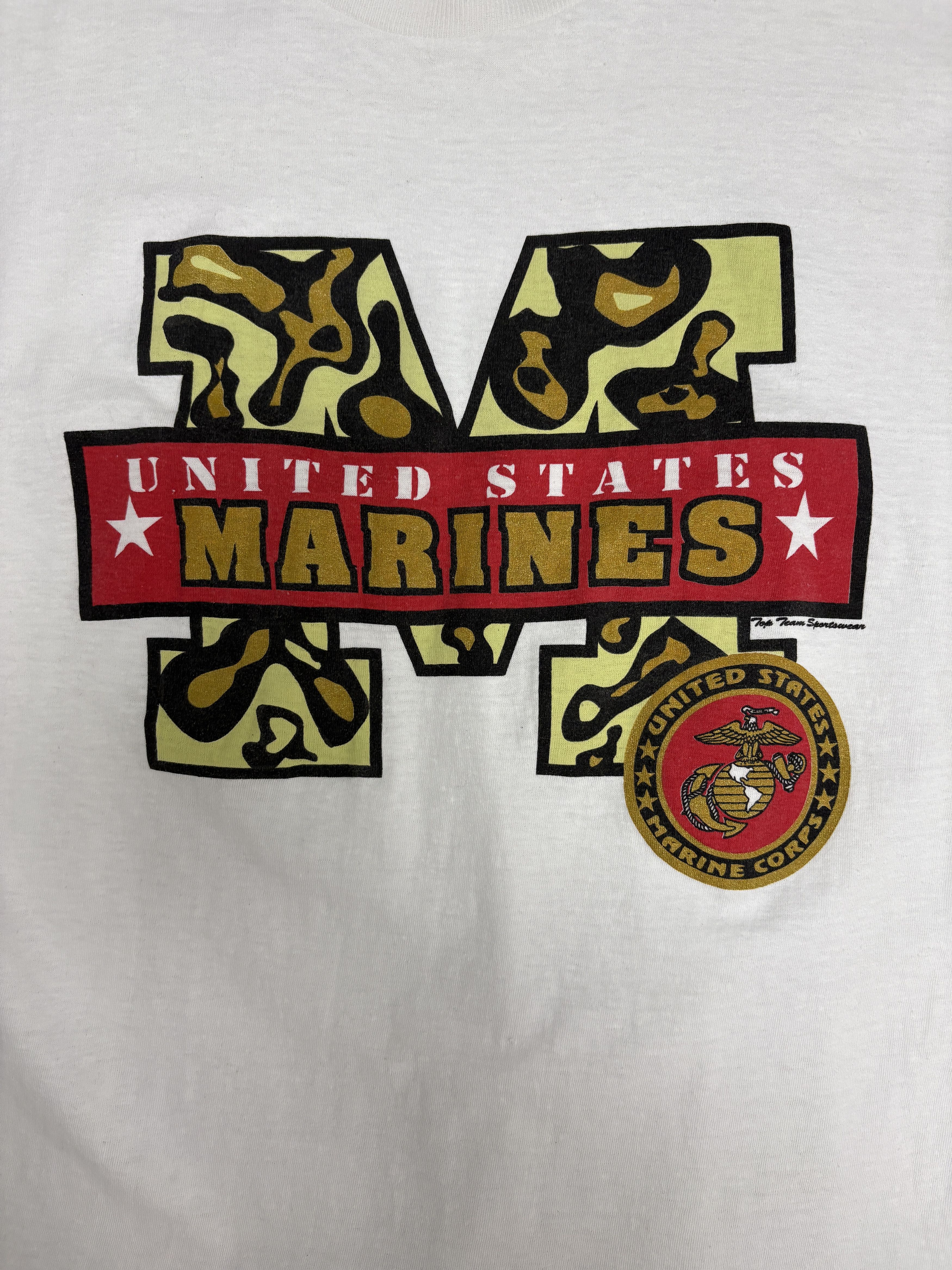Vintage United States Marines Vintage White T-Shirt Tee Size US XL / EU 56 / 4 - 2 Thumbnail