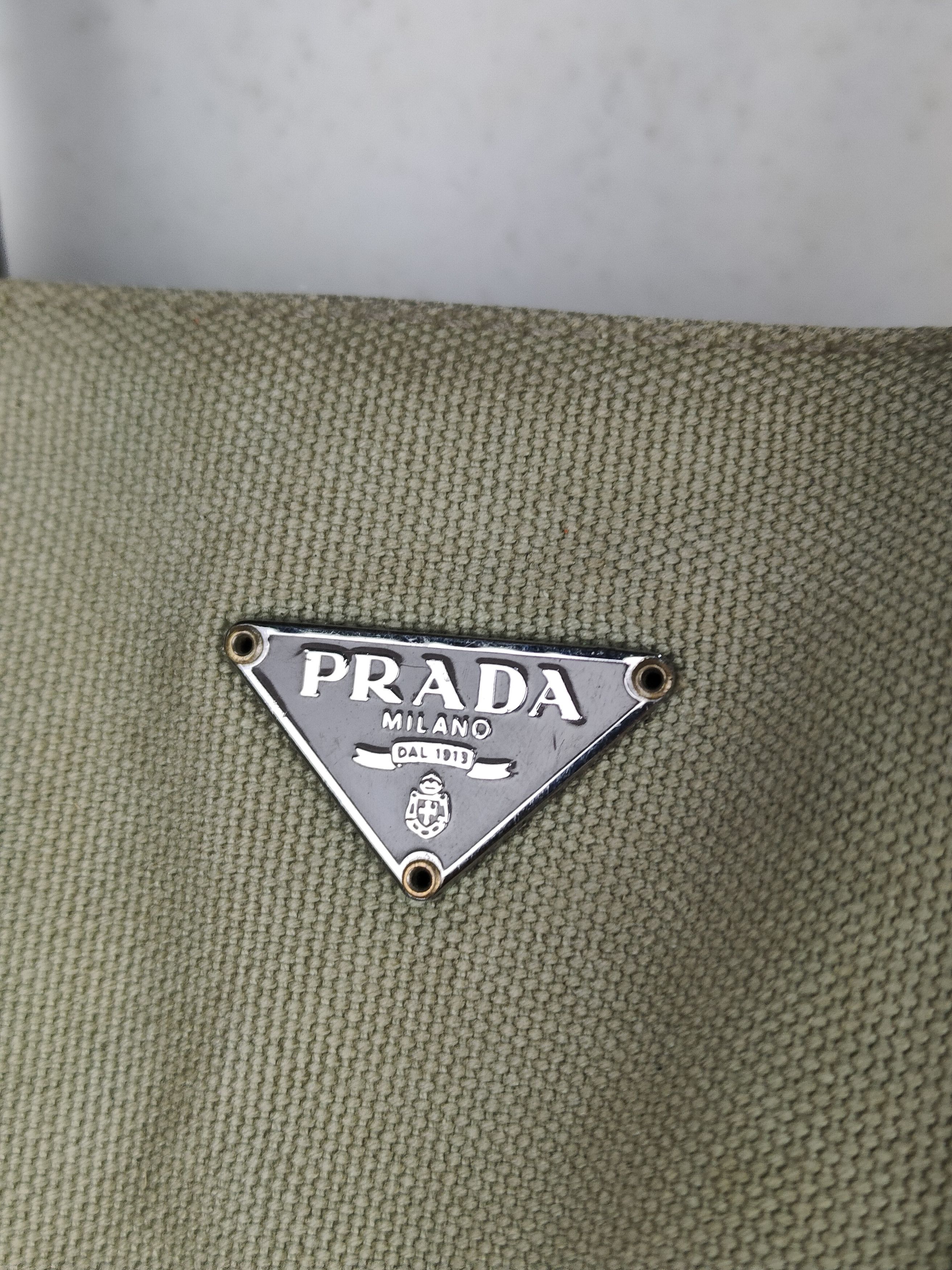 Prada Prada Canvas and Leather Hand Bag Size ONE SIZE - 3 Thumbnail