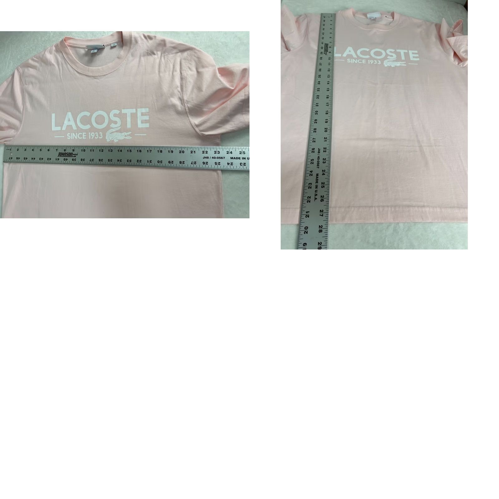 Lacoste Lacoste Mens Pink Classic Fit Crew Neck Short Sleeve T-Shirt Large Cotton NWOT Size US L / EU 52-54 / 3 - 8 Thumbnail