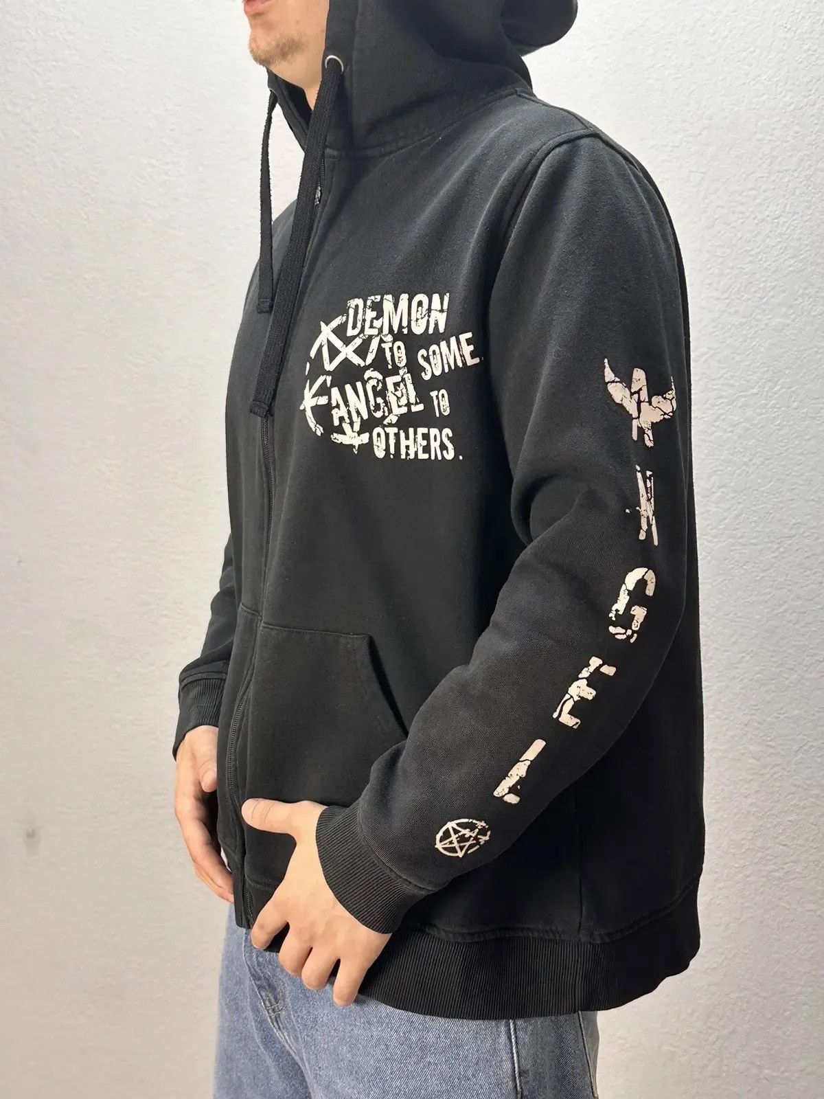 Japanese Brand × Vintage SALE💣Vintage Hoodie Bones Dragon rock gothic sk8 avangarde Size US M / EU 48-50 / 2 - 9 Thumbnail