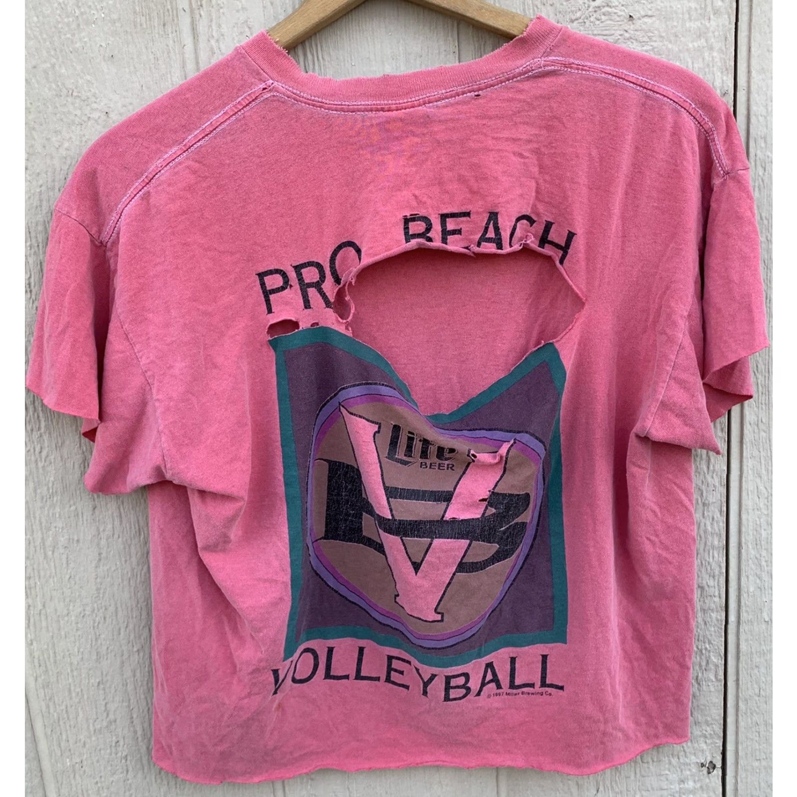 Vintage VINTAGE Tandem Sport Miller Lite Beer Pro Beach Volleyball T-Shirt Cropped XL Men 90s Graphic Print Size US XL / EU 56 / 4 - 6 Thumbnail