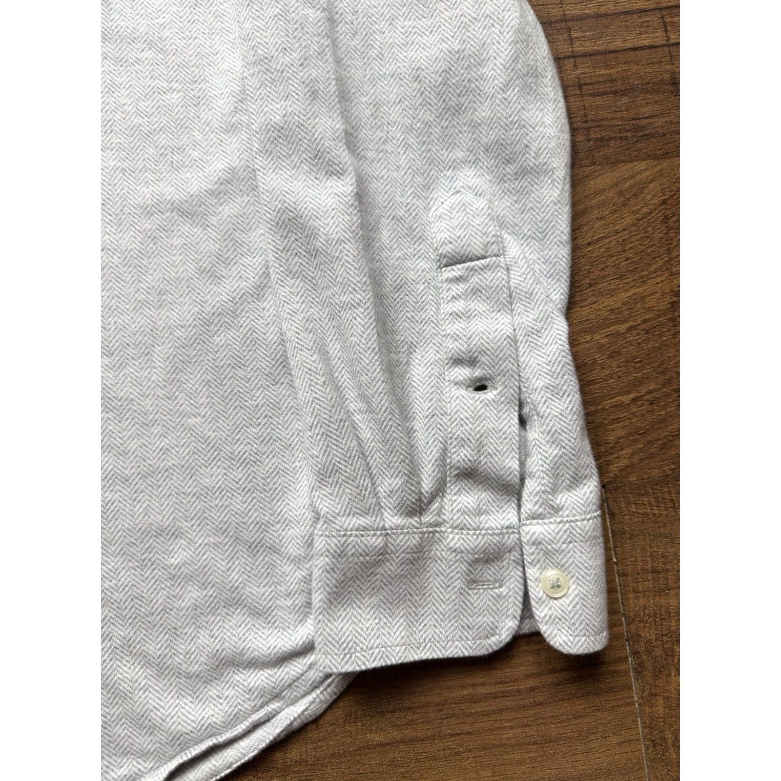 Polo Ralph Lauren Polo Ralph Lauren Shirt Mens XL Gray KNIT Dress Herringbone Long Sleeve Size 46R - 4 Thumbnail