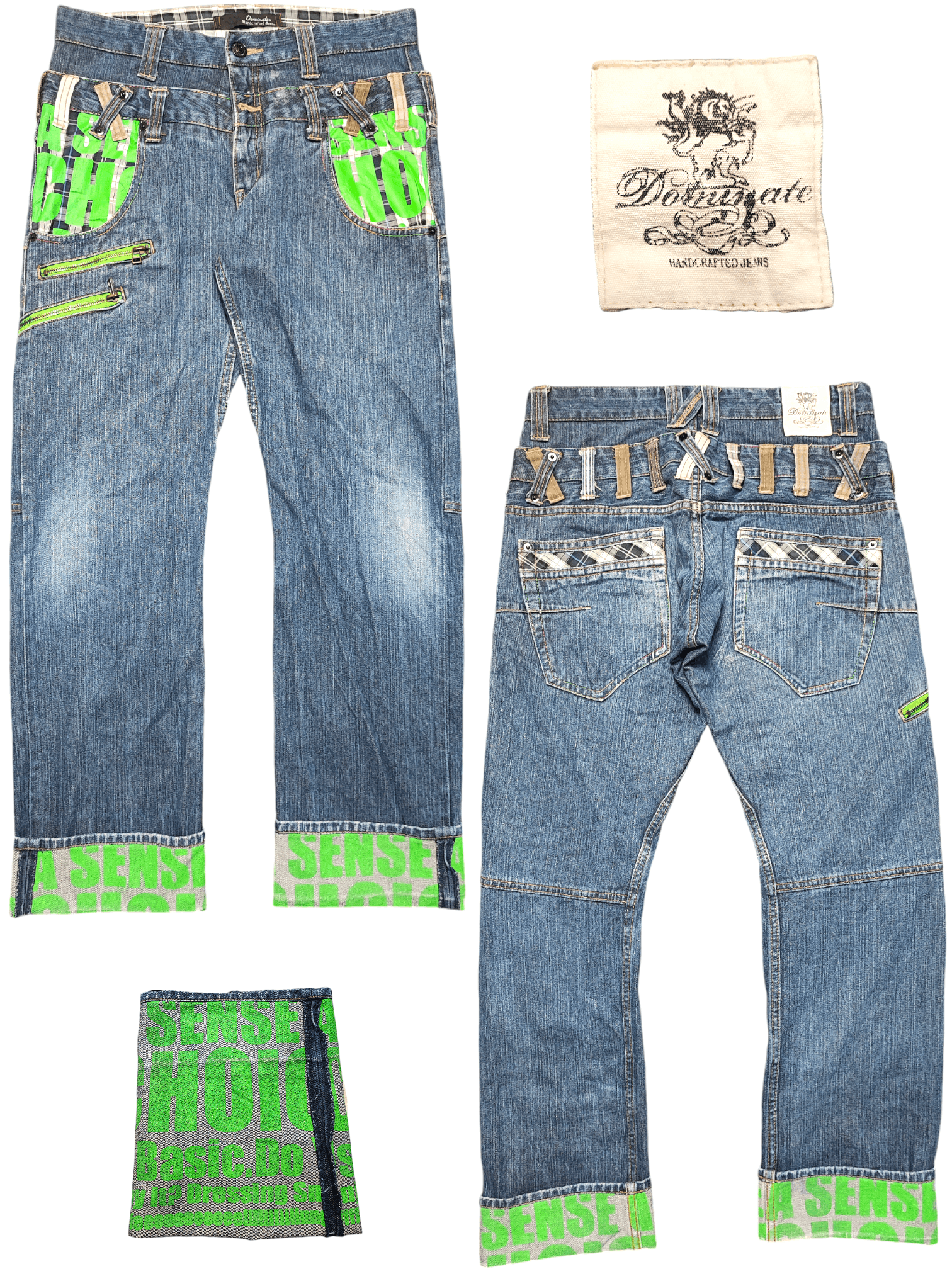 Designer Dominate Handcrafted Jeans Double Waist Size US 32 / EU 48 - 1 Thumbnail