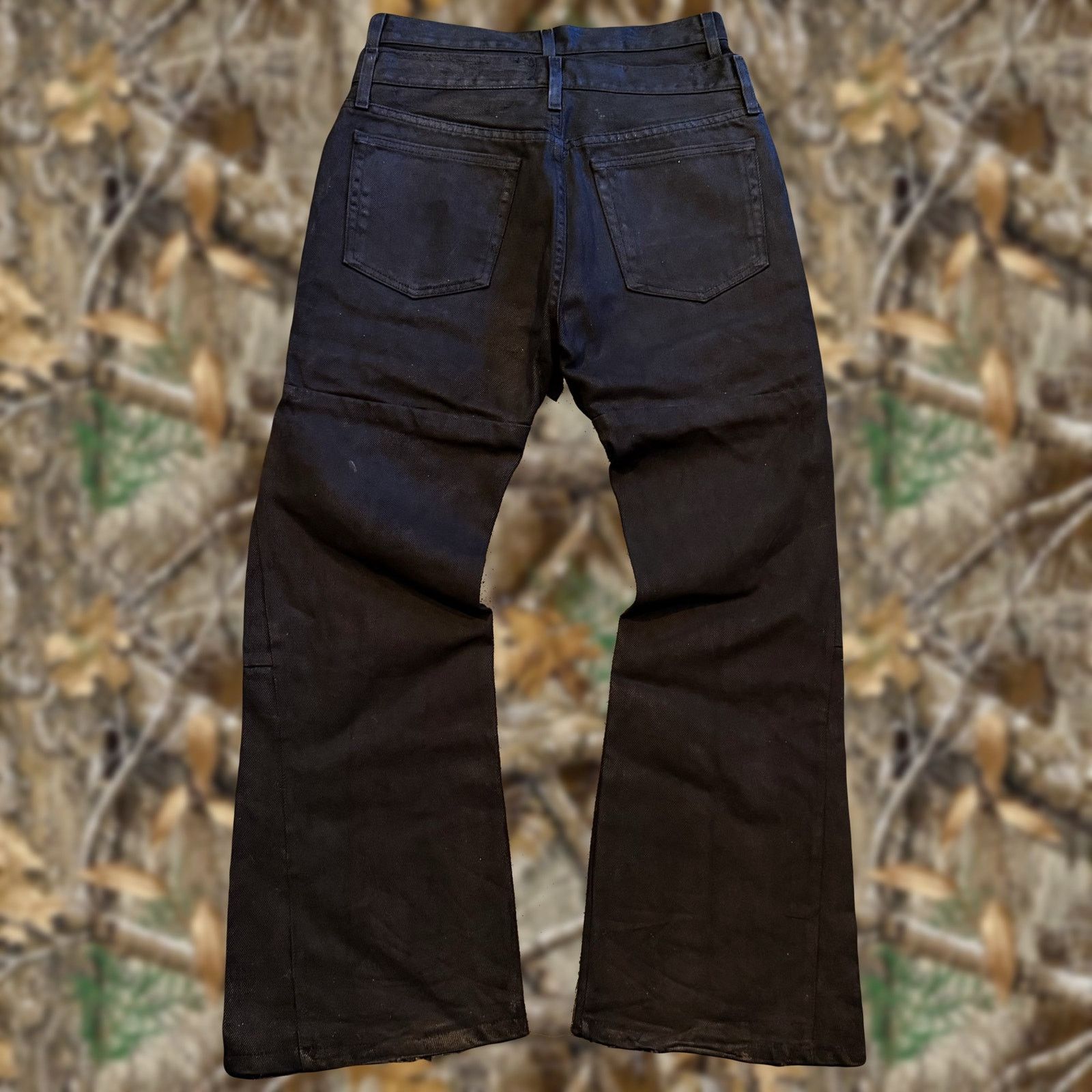 Japanese Brand biomy bi0my double waisted waxed baggy flare jeans Size US 30 / EU 46 - 2 Thumbnail