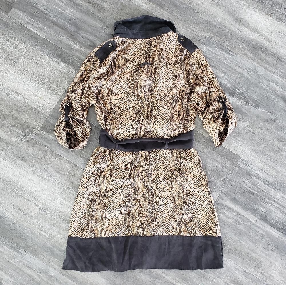 Designer Nude Black Snakeskin Button Down Silky Mini Size M / US 6-8 / IT 42-44 - 2 Thumbnail