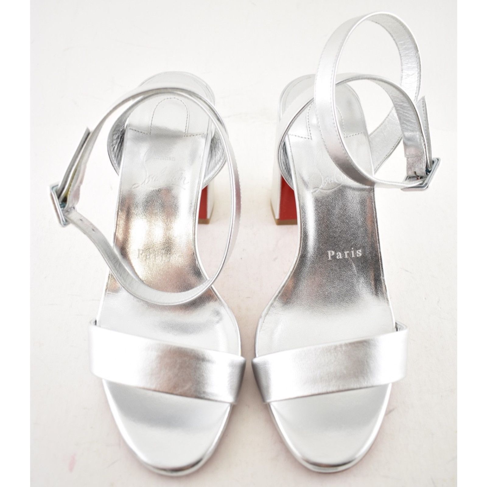 Christian Louboutin Christian Louboutin Miss Sabina 85 Silver Ankle Strap Size US 6 / IT 36 - 6 Thumbnail