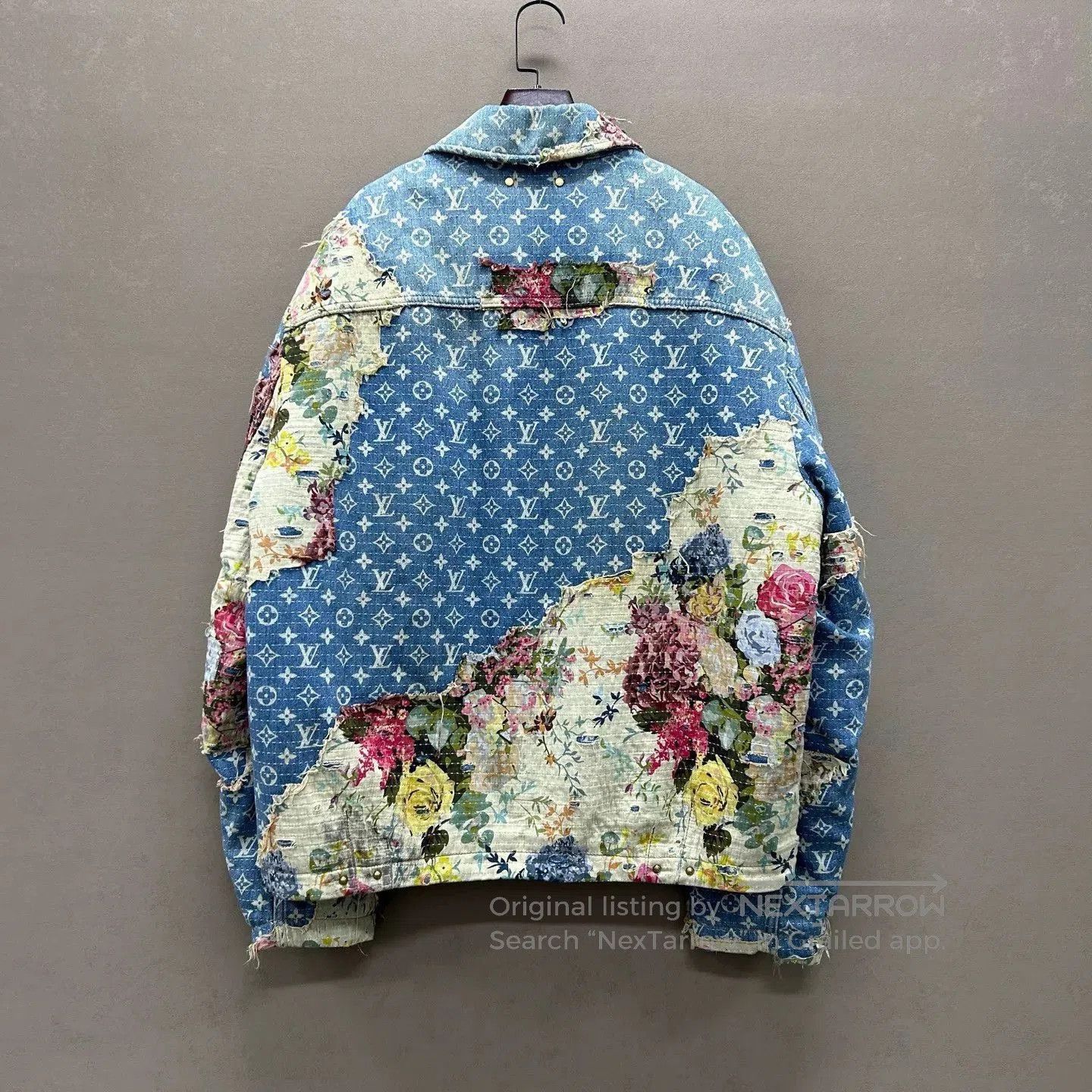 Louis Vuitton Blue Denim Jacket with Floral Patchwork. Size US M / EU 48-50 / 2 - 2 Thumbnail