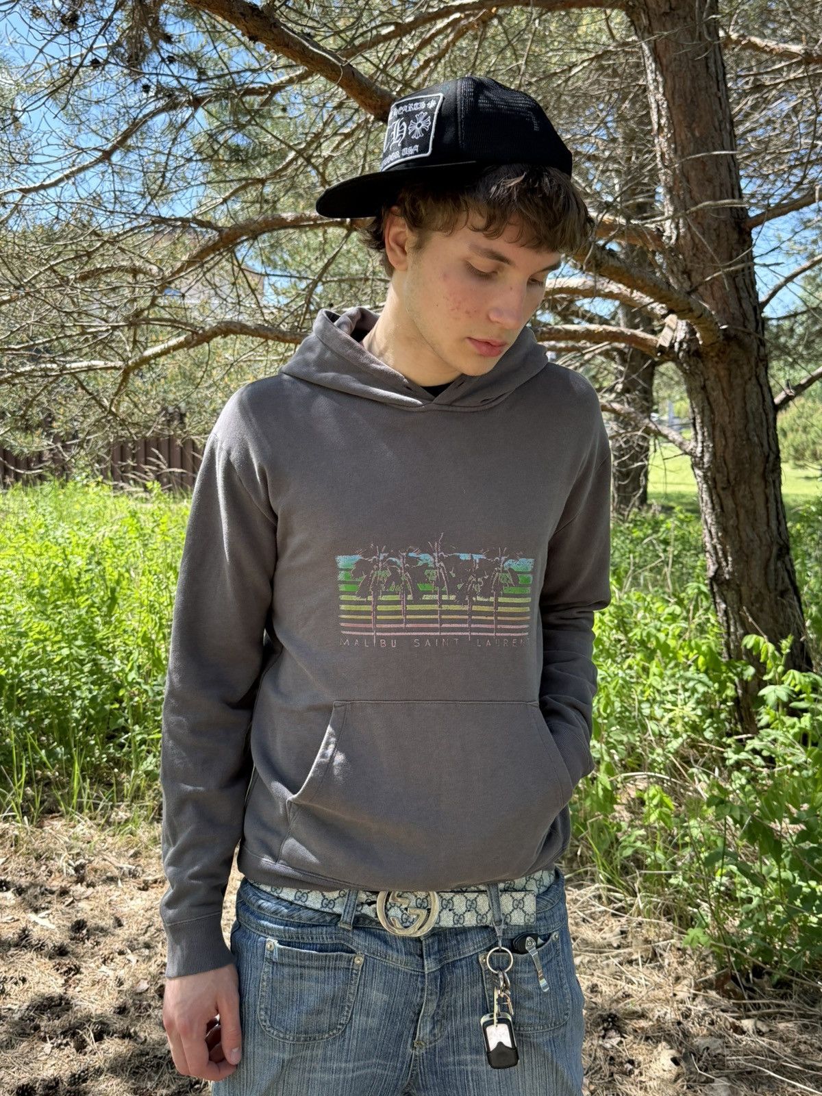 Saint Laurent Paris Saint Laurent Paris Malibu Palm Tress Hoodie Size US L / EU 52-54 / 3 - 7 Thumbnail