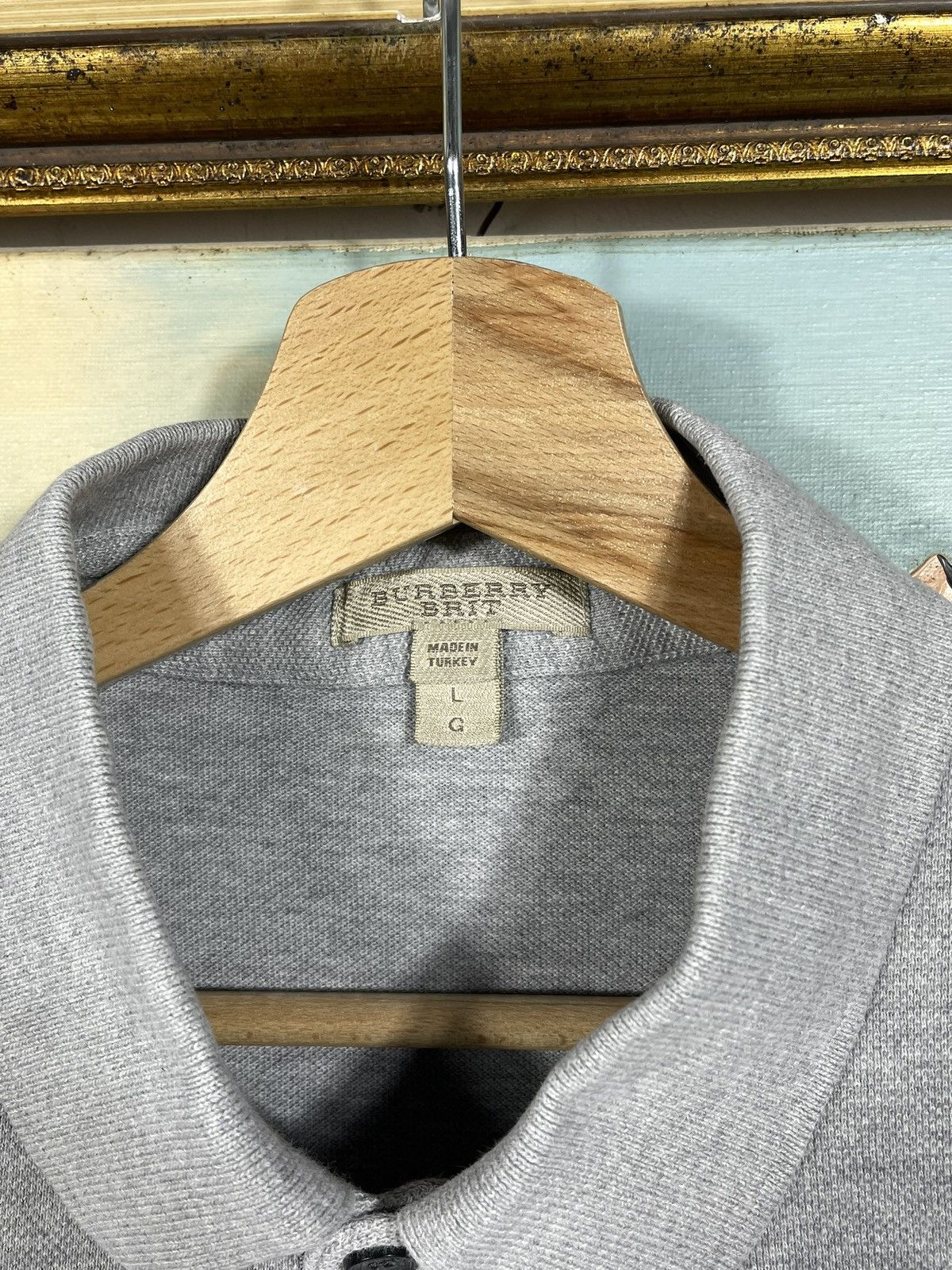 Burberry Burberry Gray Polo T-shirt Short Sleeve Tee Old Money Luxury Size US L / EU 52-54 / 3 - 5 Thumbnail