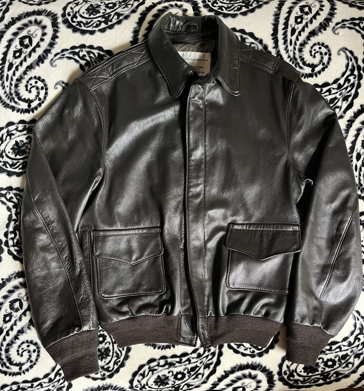 Other × Vintage Taylor’s Leatherwear Bomber Jacket Size US L / EU 52-54 / 3 - 1 Thumbnail