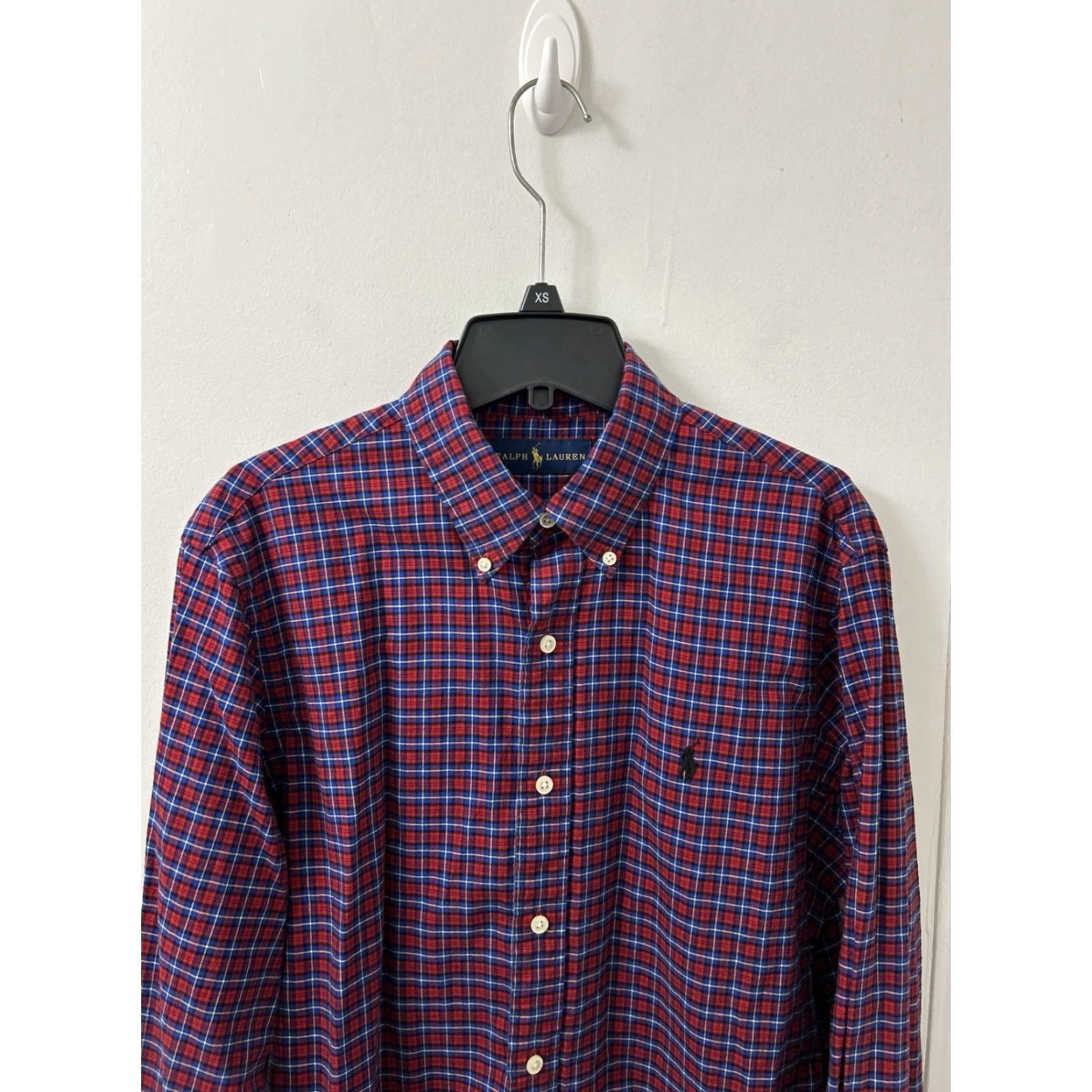 Ralph Lauren Ralph Lauren Shirt Mens Sz M Red Blue Plaid Button-Up Long Sleeve Embroidered Logo Button-Down Collar Vintage: No Size US M / EU 48-50 / 2 - 2 Thumbnail