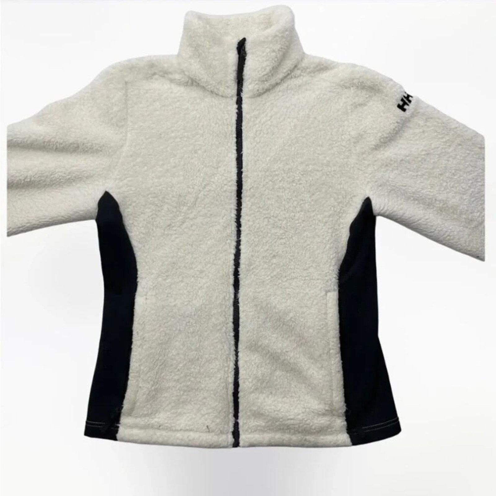 Helly Hansen Helly Hansen cream and black colored fleece ski jacket, Lg Size L / US 10 / IT 46 - 2 Thumbnail