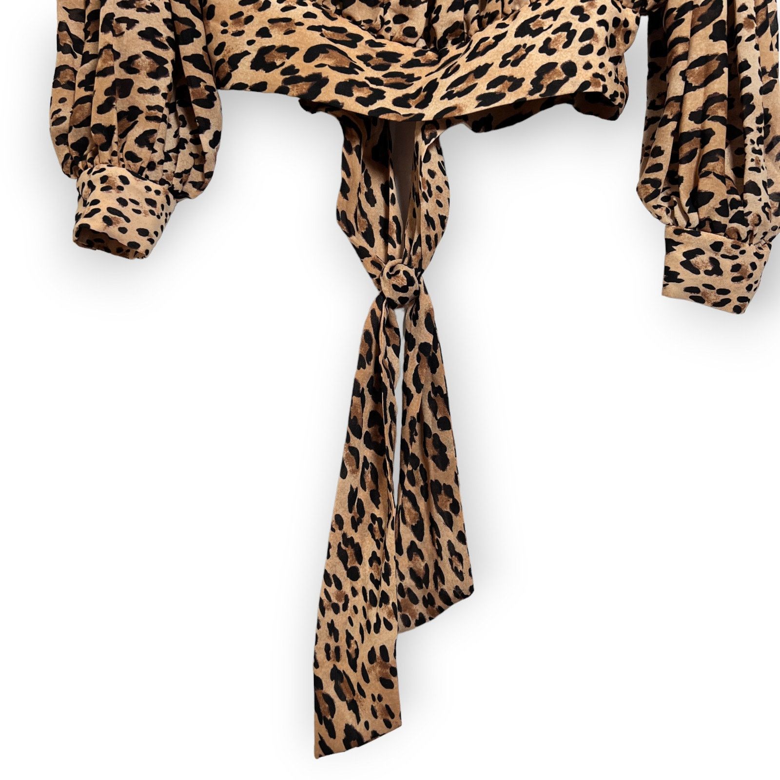 Frame Frame Smocked Cheetah Blouson Blouse Camel Mock Neck Size M Size M / US 6-8 / IT 42-44 - 8 Thumbnail