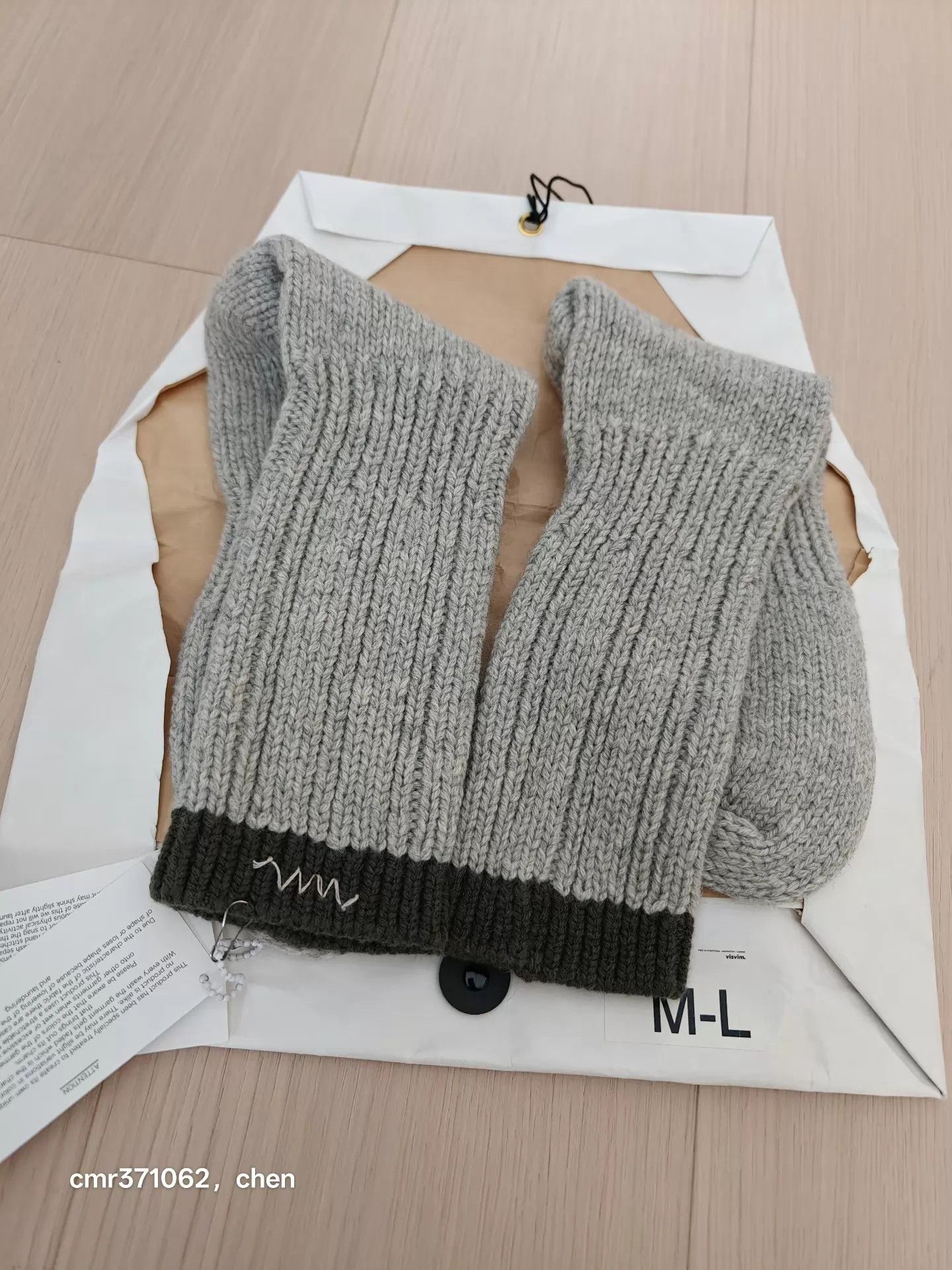 Visvim visvim 22AW Achilles Hand Knit 100% Wool Grey ML Socks Size ONE SIZE - 7 Thumbnail