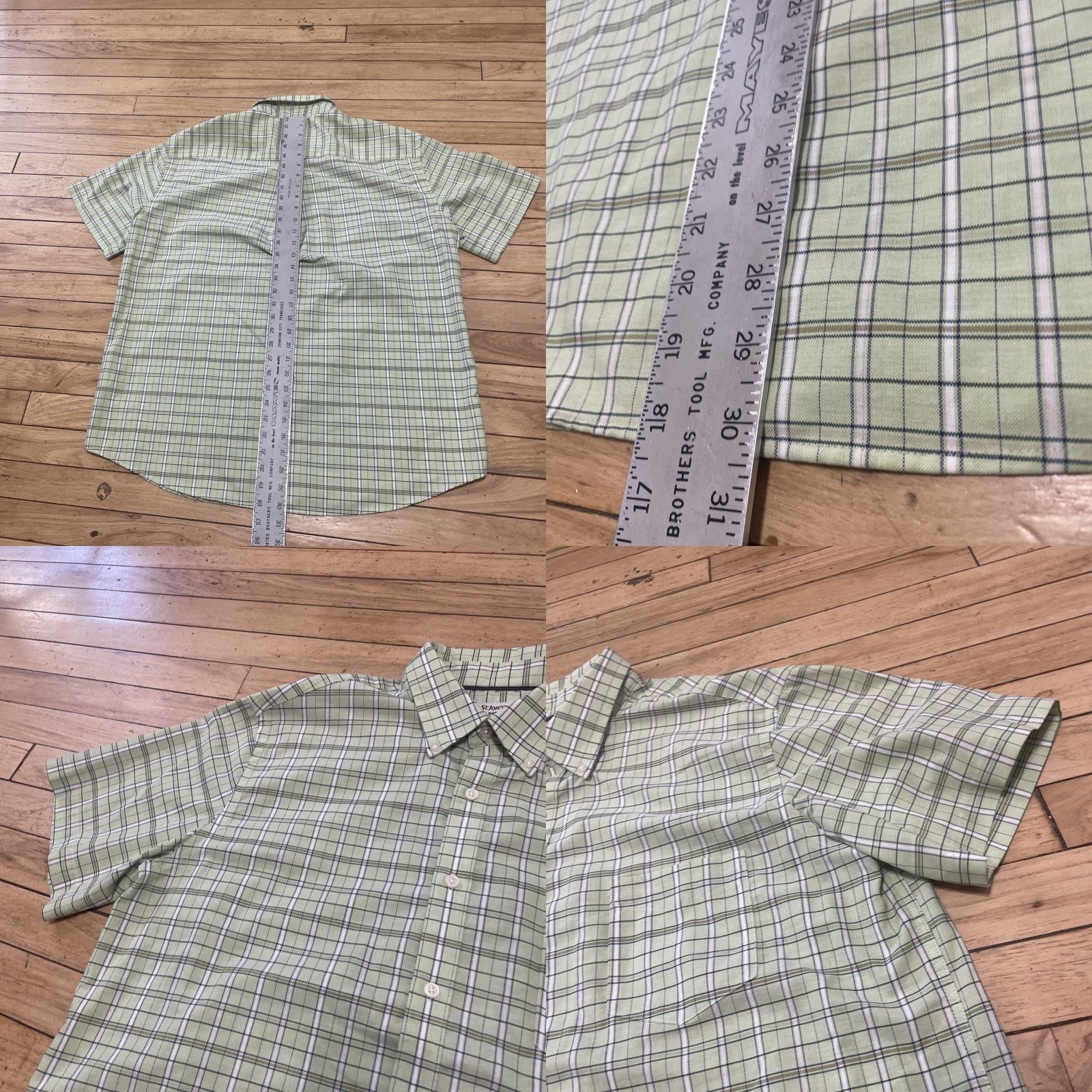 Vintage VINTAGE St. Johns Bay Button-Up Shirt Men XL Green Plaid Short Sleeve Y2K Streetwear Casual Wrinkle Free Iron Free Button-Down Size US XL / EU 56 / 4 - 8 Thumbnail