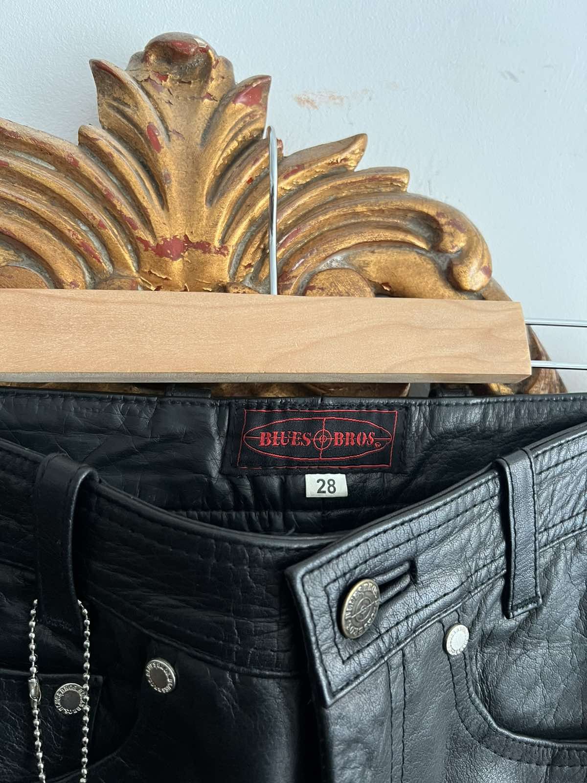 Vintage Rare Avant Garde Biker Leather Pants Sz 28 Size US 28 / EU 44 - 5 Thumbnail