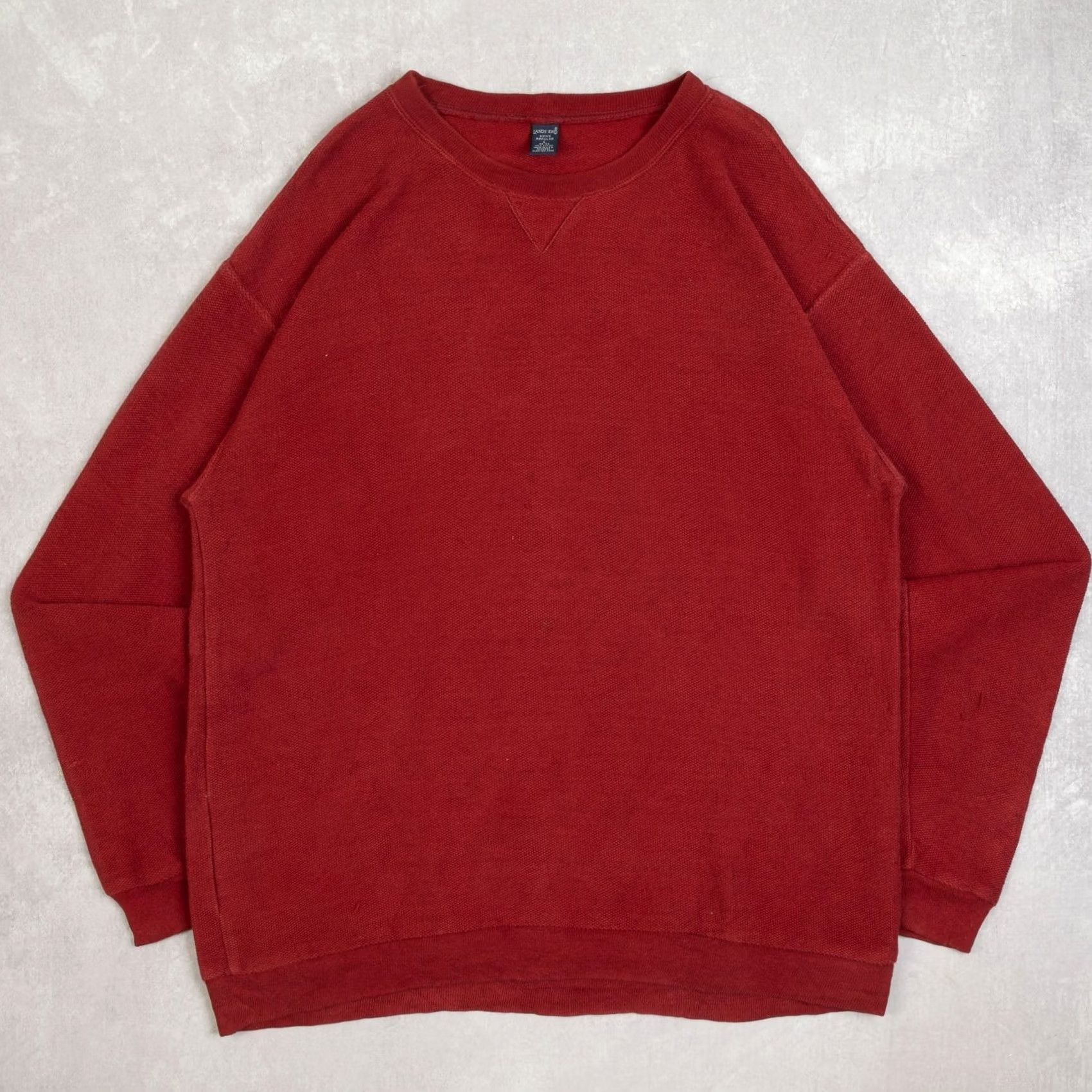 Lands' End Lands' End 1990s Vintage Sweatshirt Men's Large Red USA Made Pullover Sweatshirt Size US L / EU 52-54 / 3 - 2 Thumbnail
