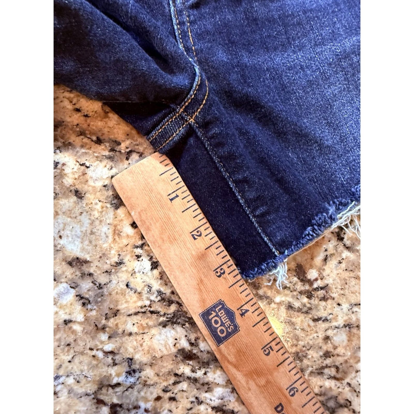 Denime Judy Blue Shorts Denim High-waisted Button Fly Distressed Raw Hem Small S Blue Cut-Off Women Size 28" / US 6 / IT 42 - 5 Thumbnail