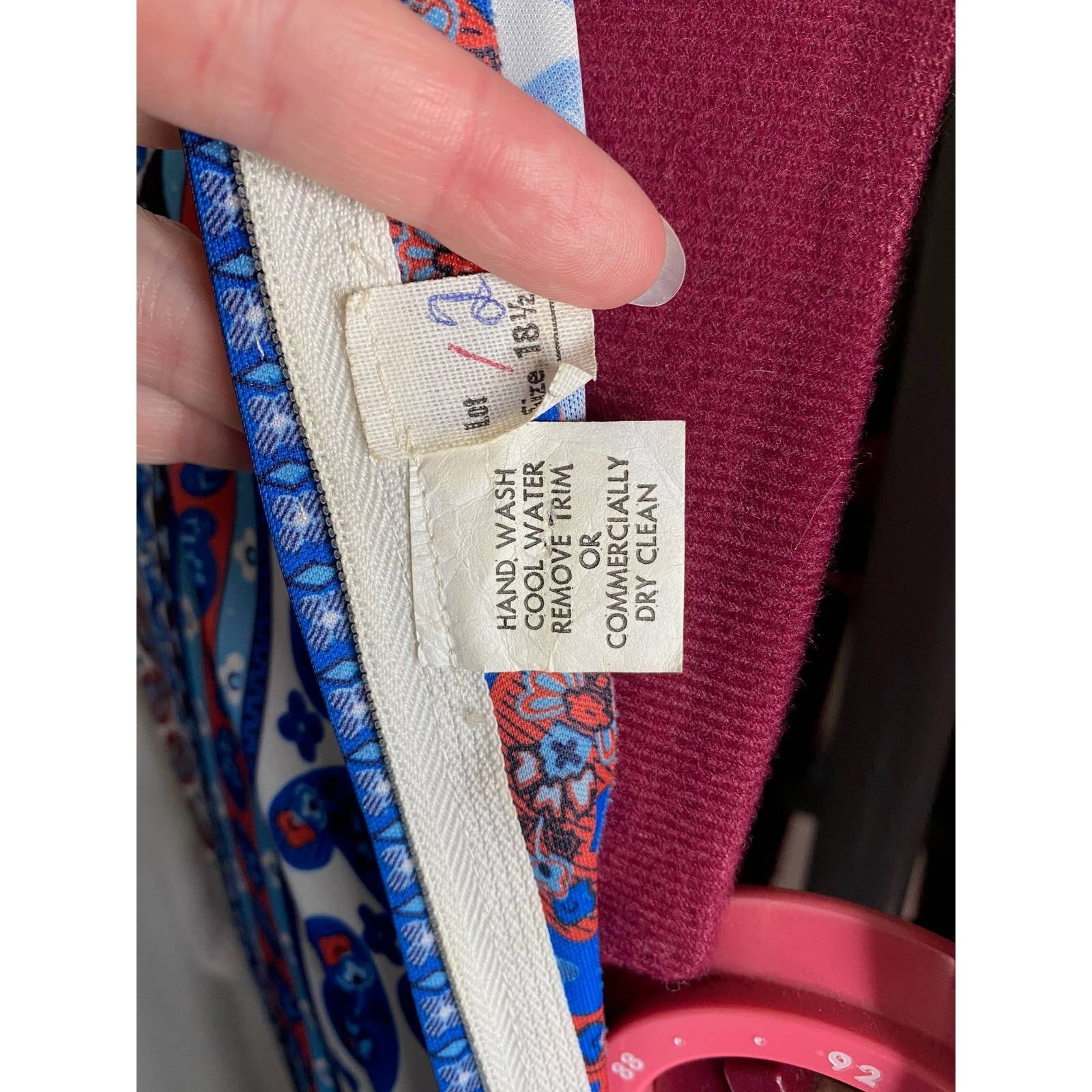 Vintage maxi dress with patterned yoke boho with coat white blue red Size XXL / US 16-18 / IT 52-54 - 16 Thumbnail