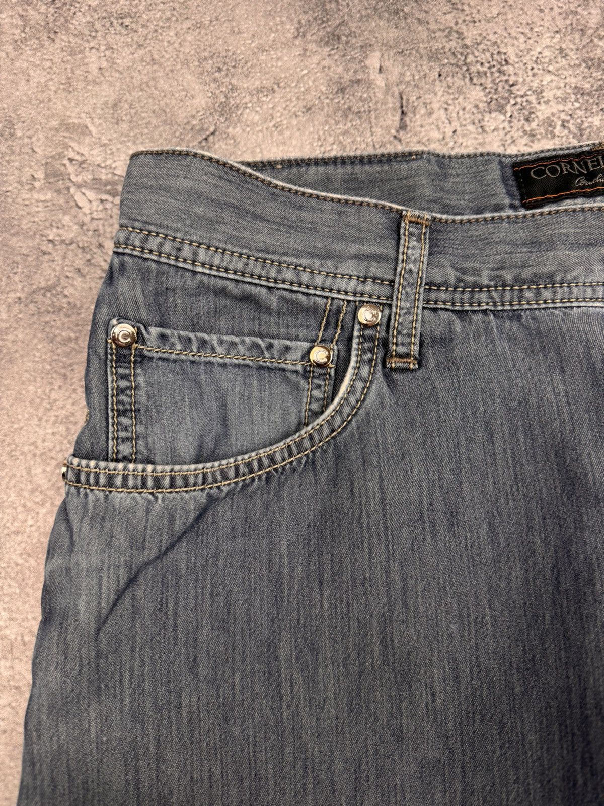Corneliani Corneliani ID Men Luxury Denim Jeans Grey Cotton Size W34 Size US 34 / EU 50 - 7 Thumbnail