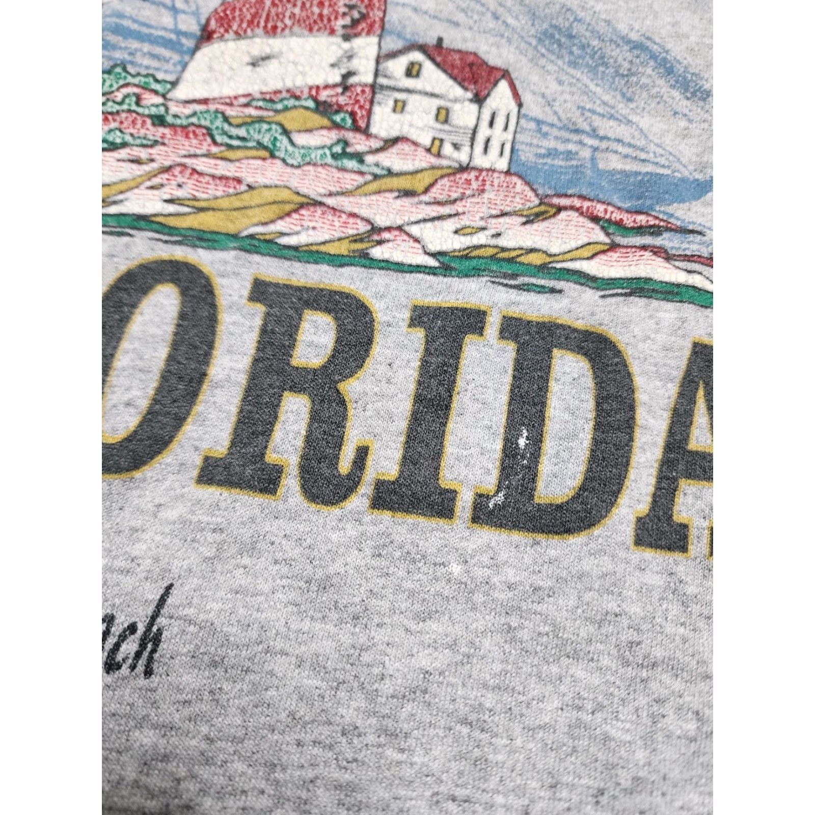 Anvil VINTAGE Men’s T-Shirt New Smyrna Beach Florida Souvenir Short Sleeve Crew Neck Gray Cotton 80s 90s Travel Mens Size US M / EU 48-50 / 2 - 5 Thumbnail