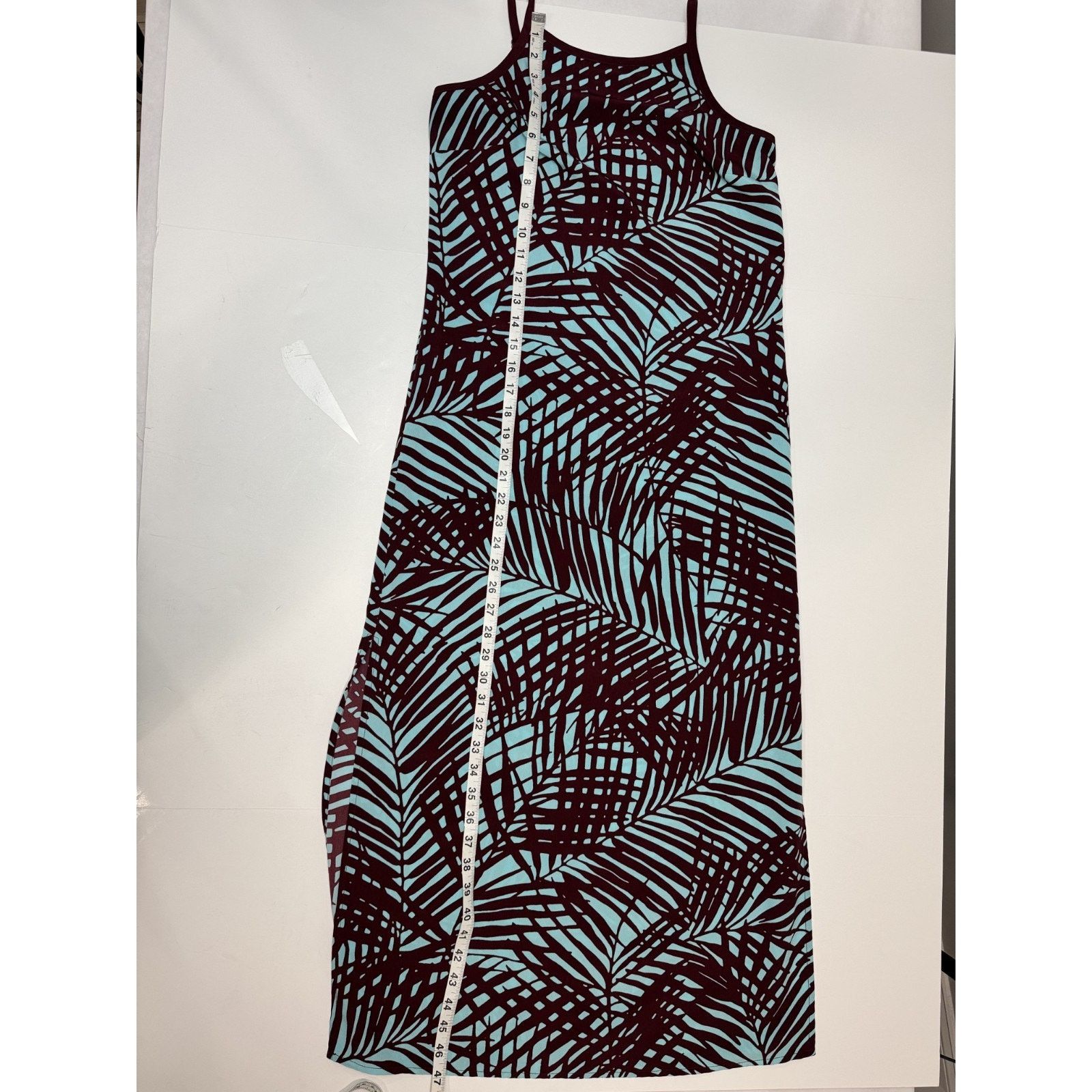 Other Limited Tropical Resort Wear Maxi Dress Brown Blue Palm XS Size XS / US 0-2 / IT 36-38 - 6 Thumbnail