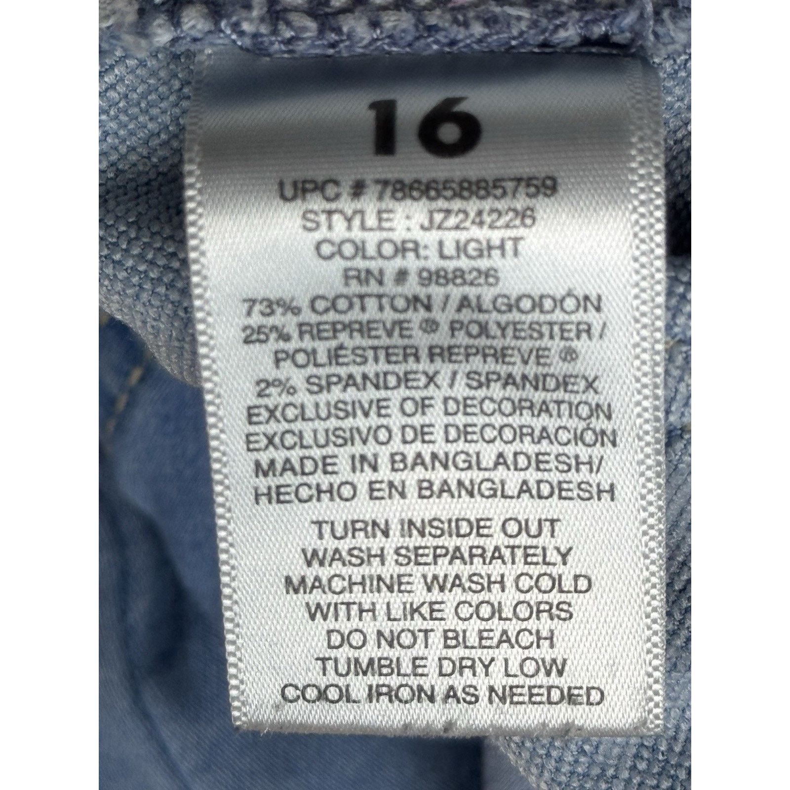 Jordache JORDACHE GIRLS SKINNY JEANS LIGHT BLUE SIZE 10 Size 32" / US 10 / IT 46 - 11 Thumbnail